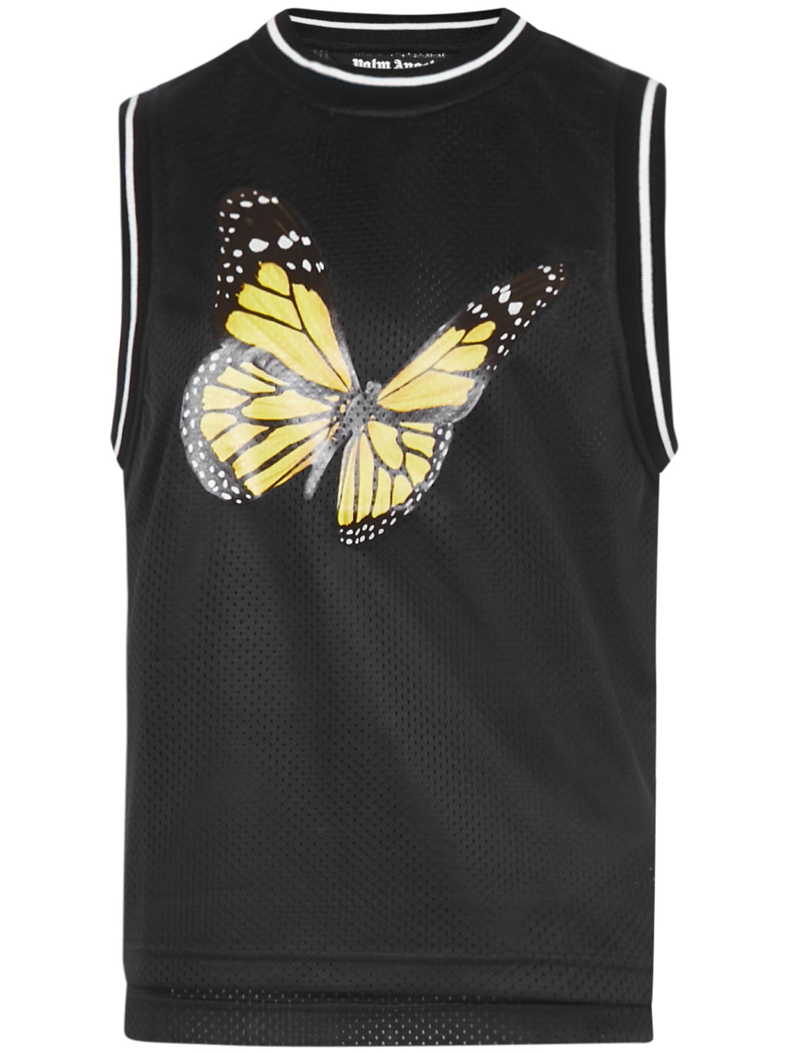 Palm Angels Butterfly Tank Top In Black