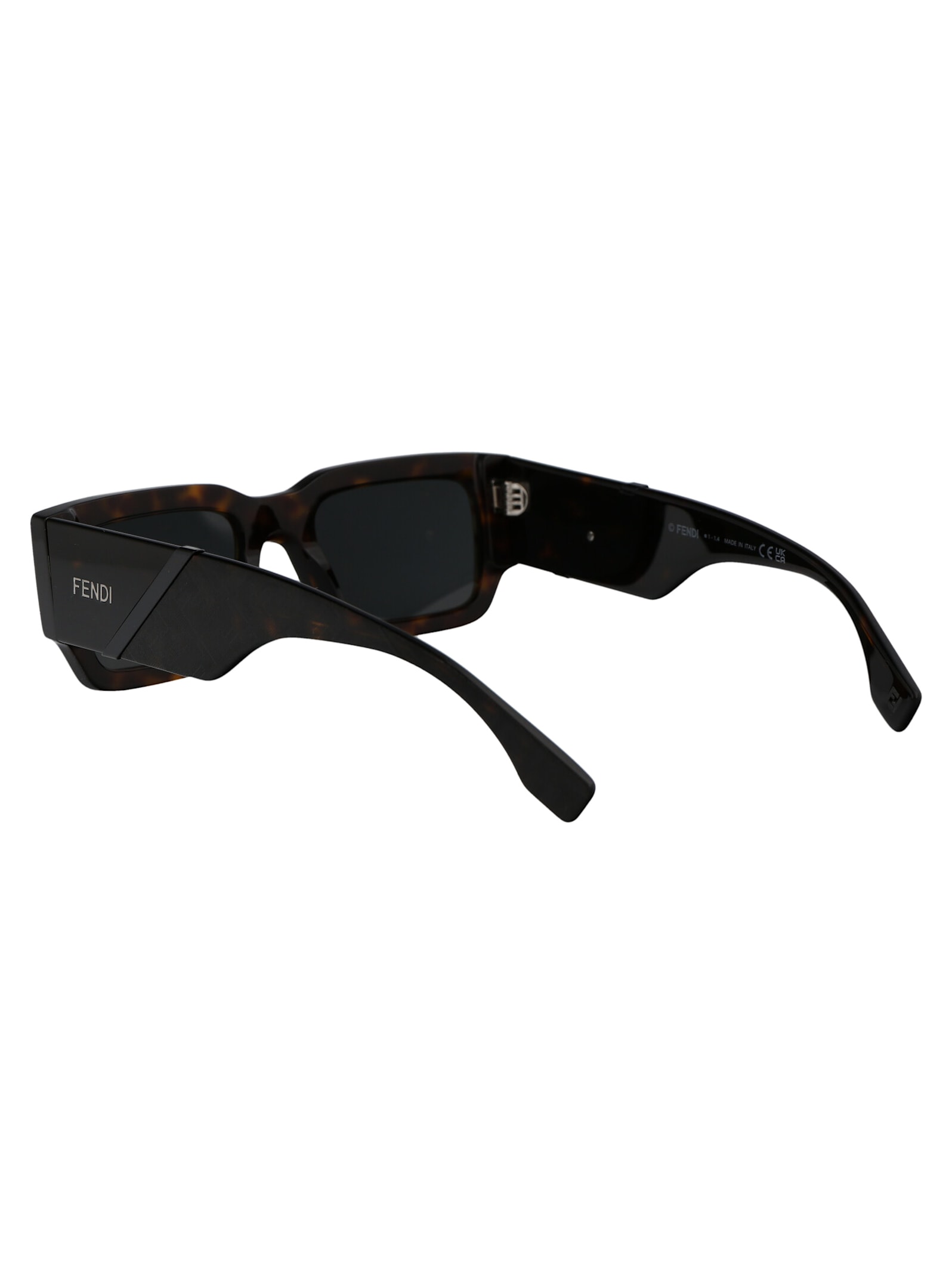 Shop Fendi Diagonal Sunglasses In 52a Dark Havana / Smoke