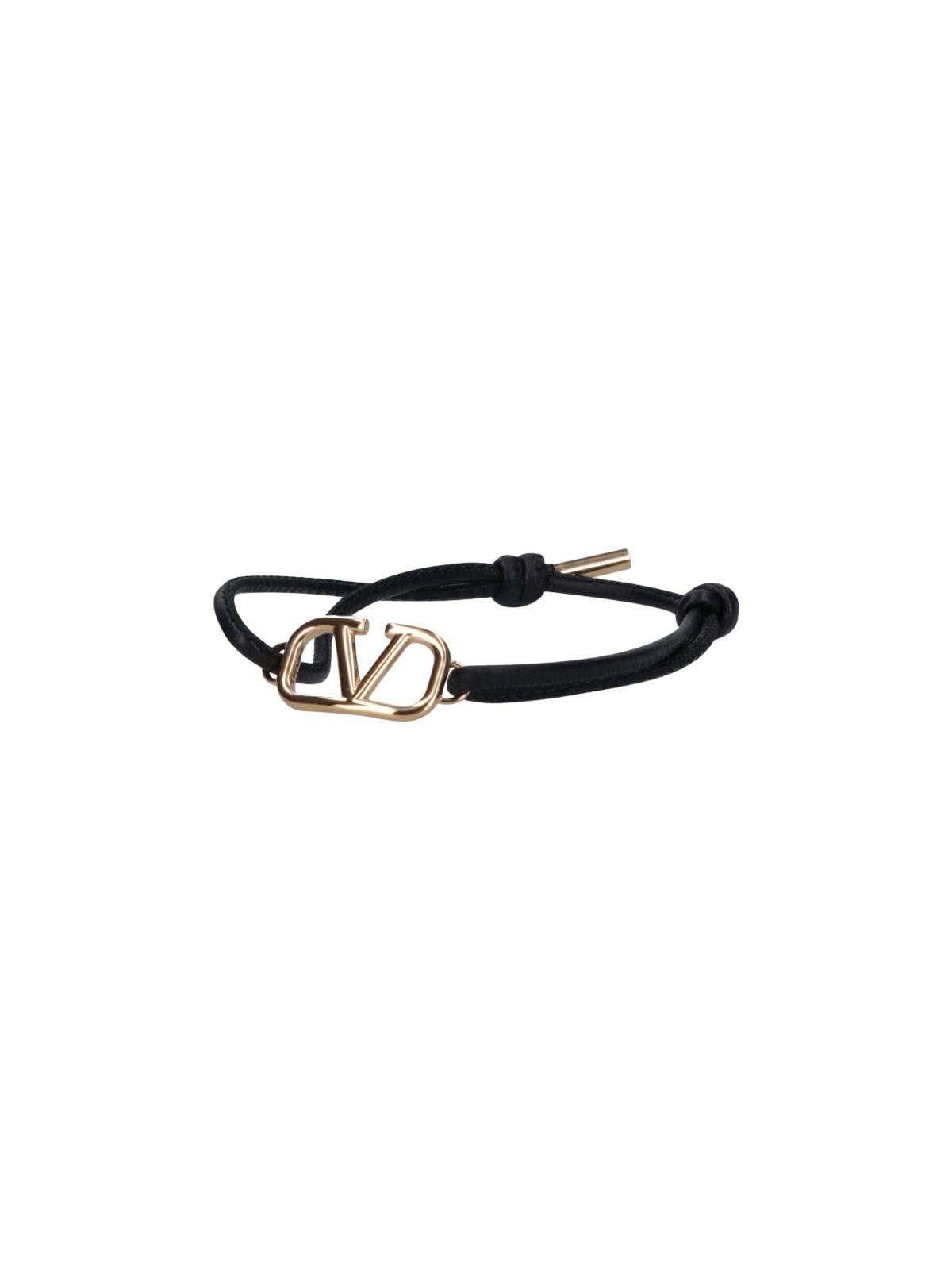 Shop Valentino Vlogo Bracelet In Black