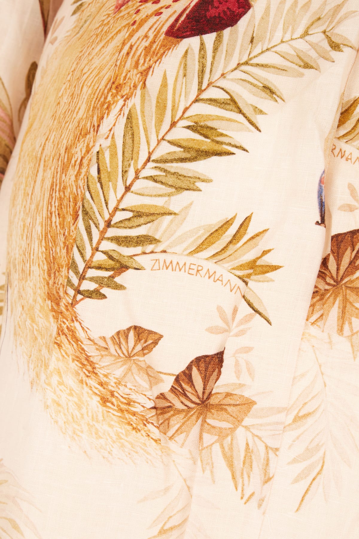 Zimmermann Ascension Plunge Printed Linen Dress In Multi