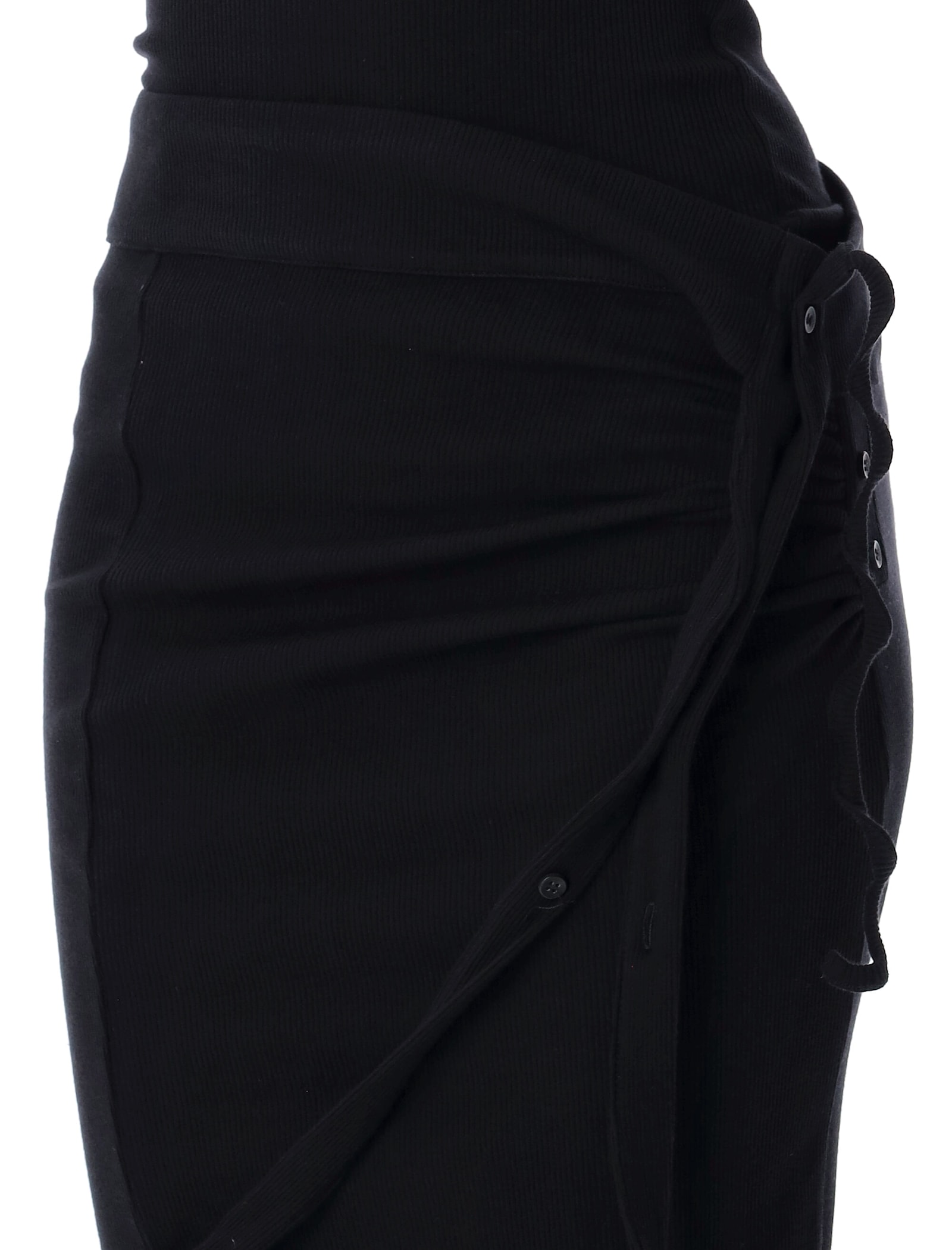 Ottolinger Ribbed Mini Skirt With Asymmetric Hem And Deconstructed Details In Black