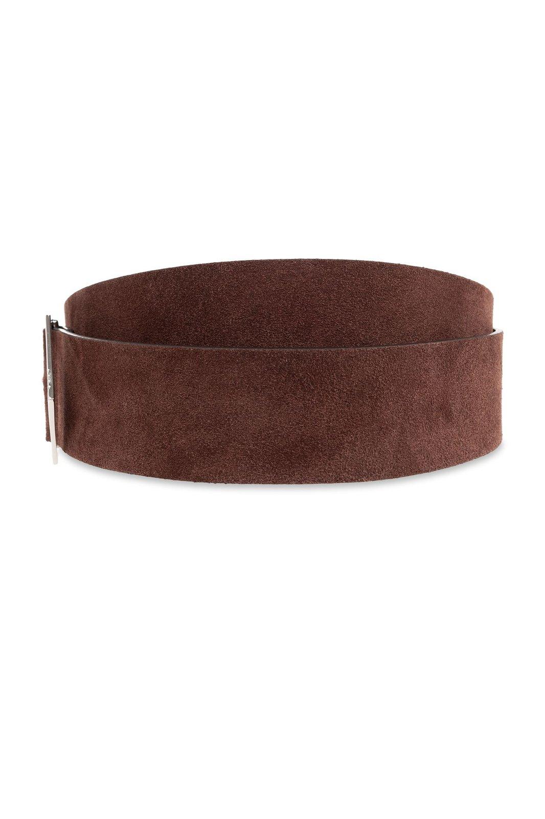 Shop Attico Logo Buckle Belt In Brown