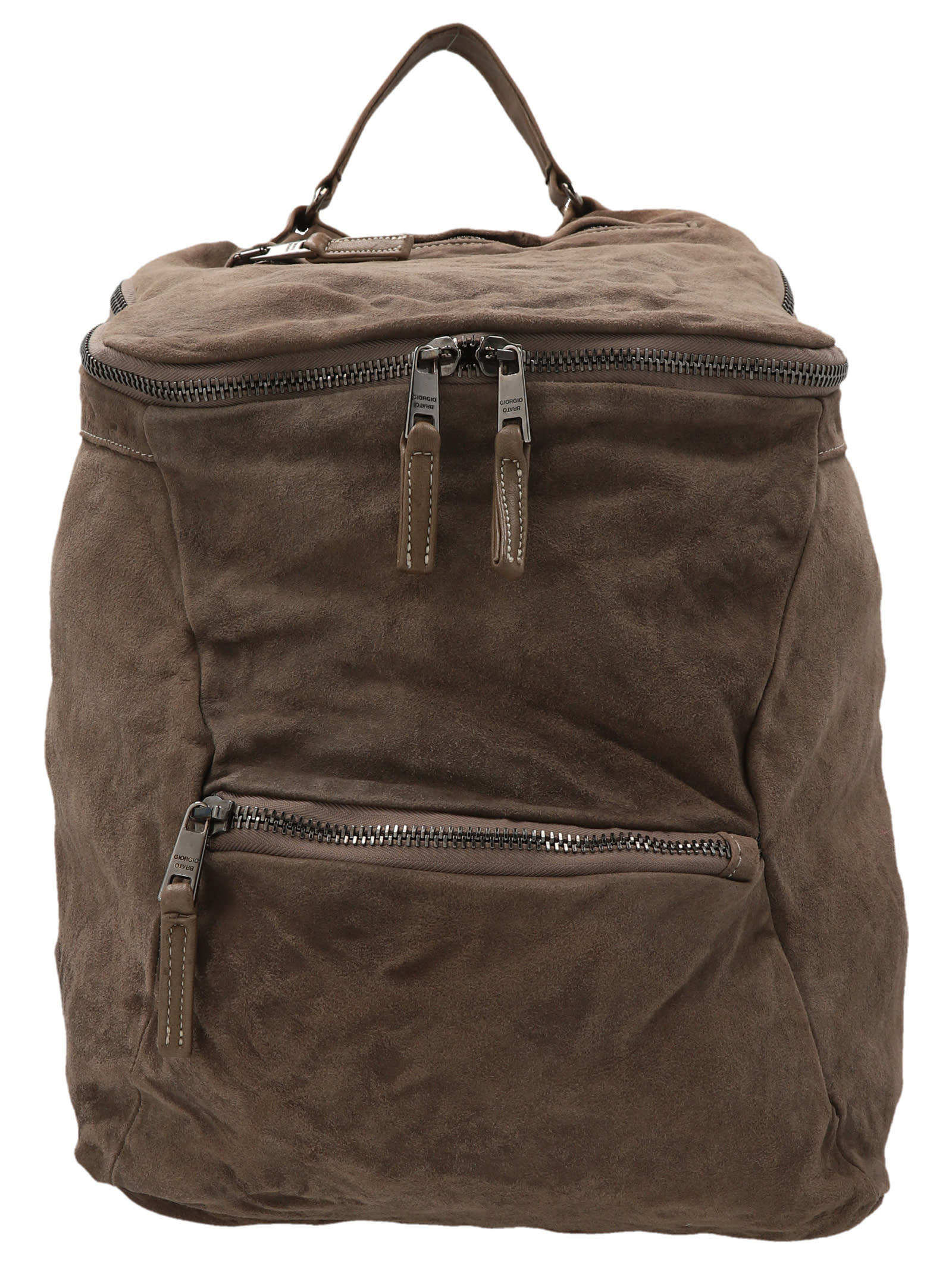 Giorgio Brato Leather Suede Backpack In Brown