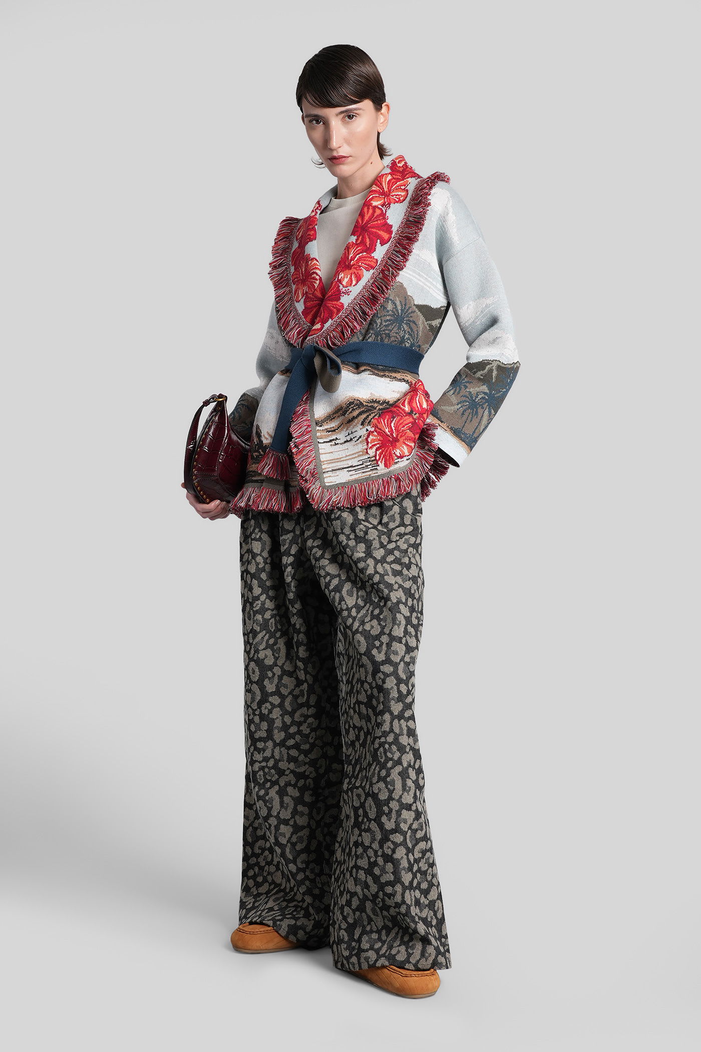 Alanui Cardigan In Multicolor Wool In Multi