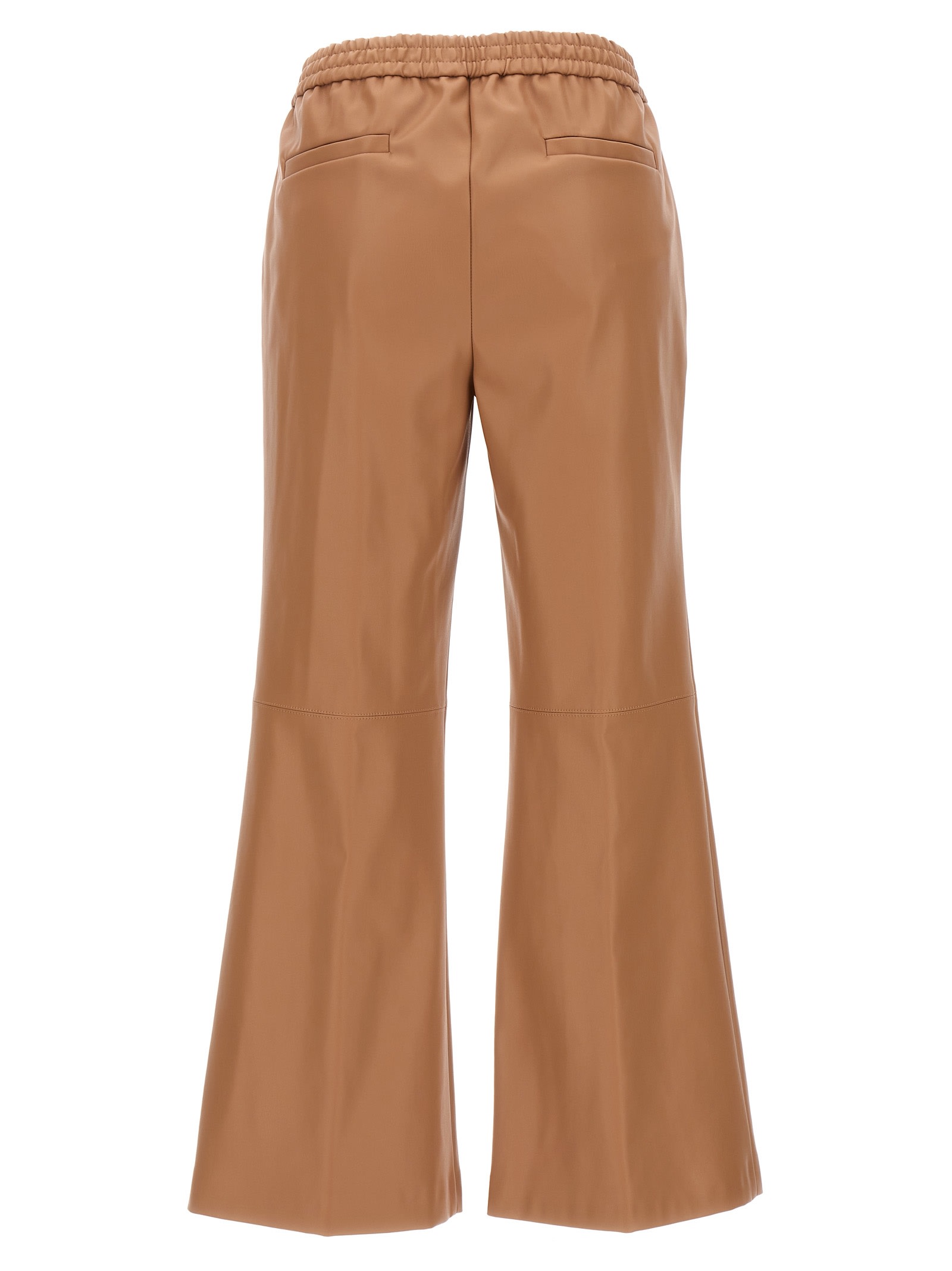 Shop Nude Eco Leather Pants In Beige