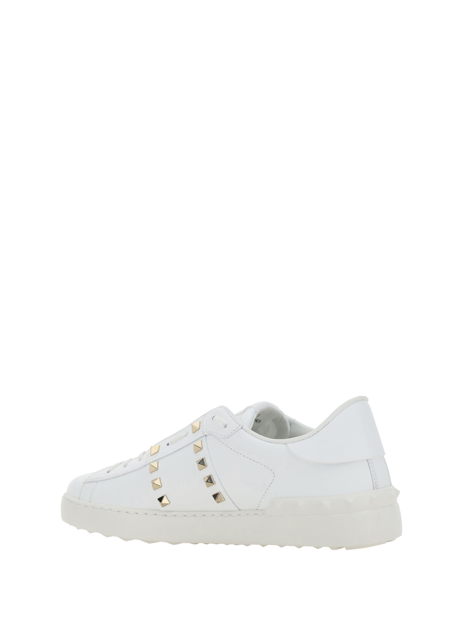 Shop Valentino Garavani Rockstud Sneakers In Bianco/bianco