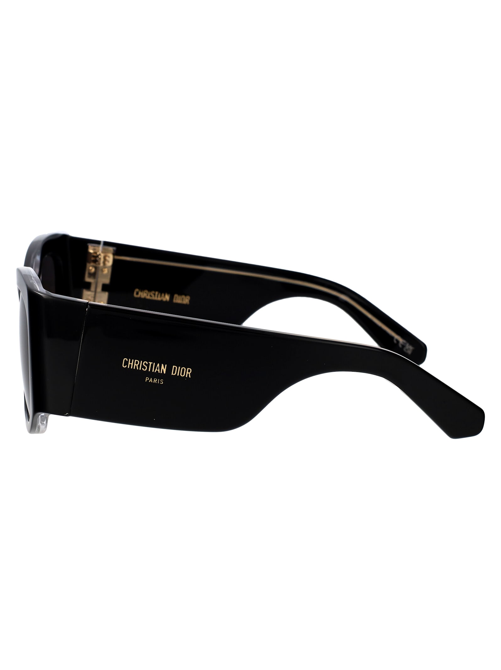 Shop Dior Nuit S1i Sunglasses In 10a0 Shiny Black / Smoke