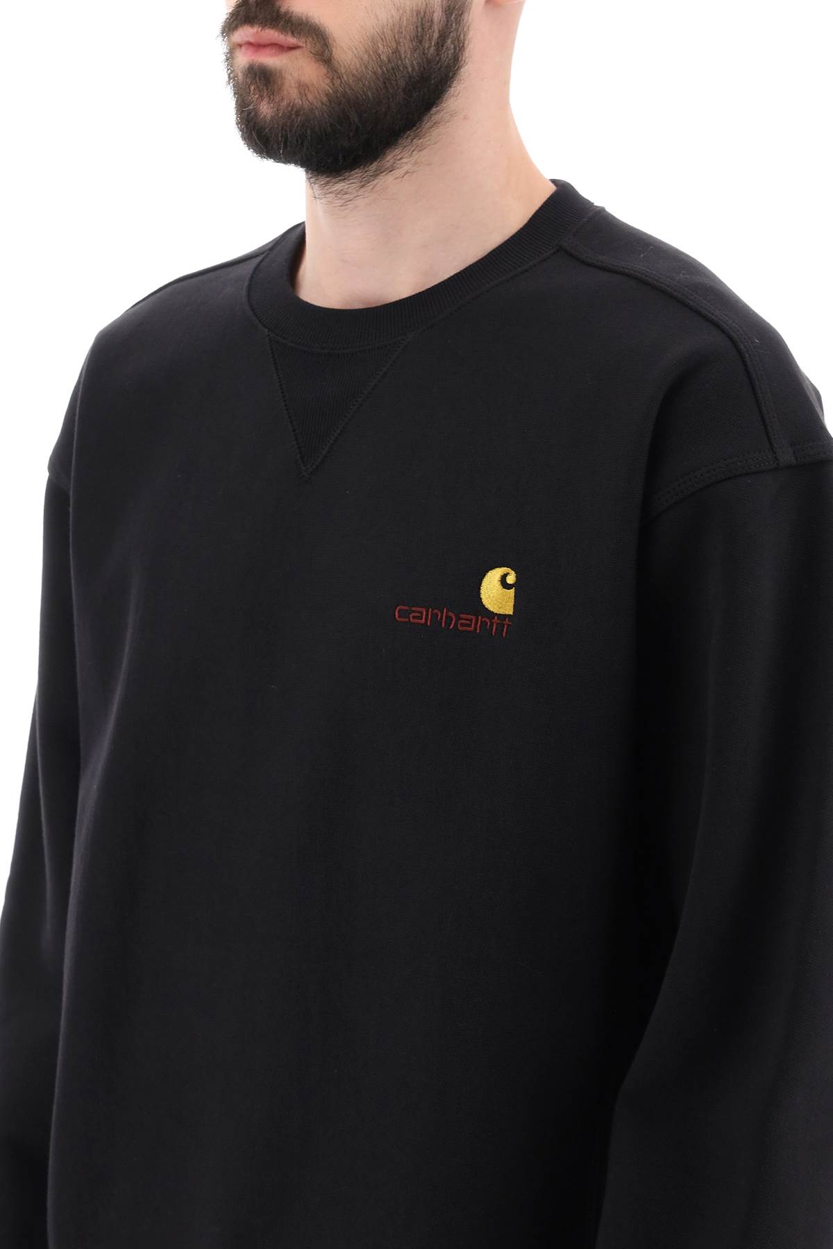 Shop Carhartt American Script Crewneck Sweatshirt In Black