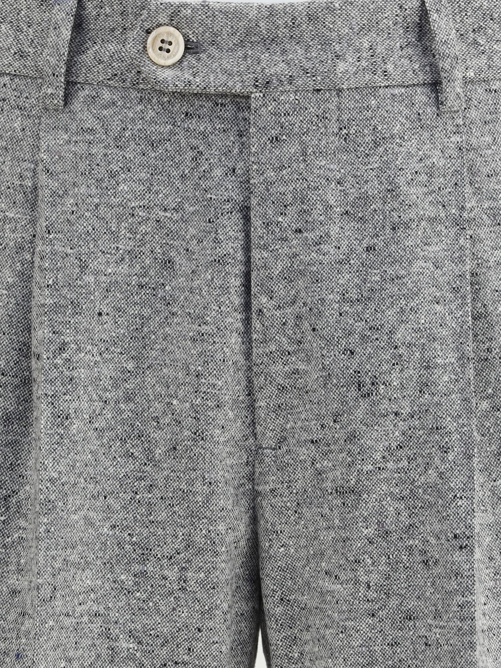 Brunello Cucinelli Men Wool And Cashmere Buttoned Grisaille Suit In Gray