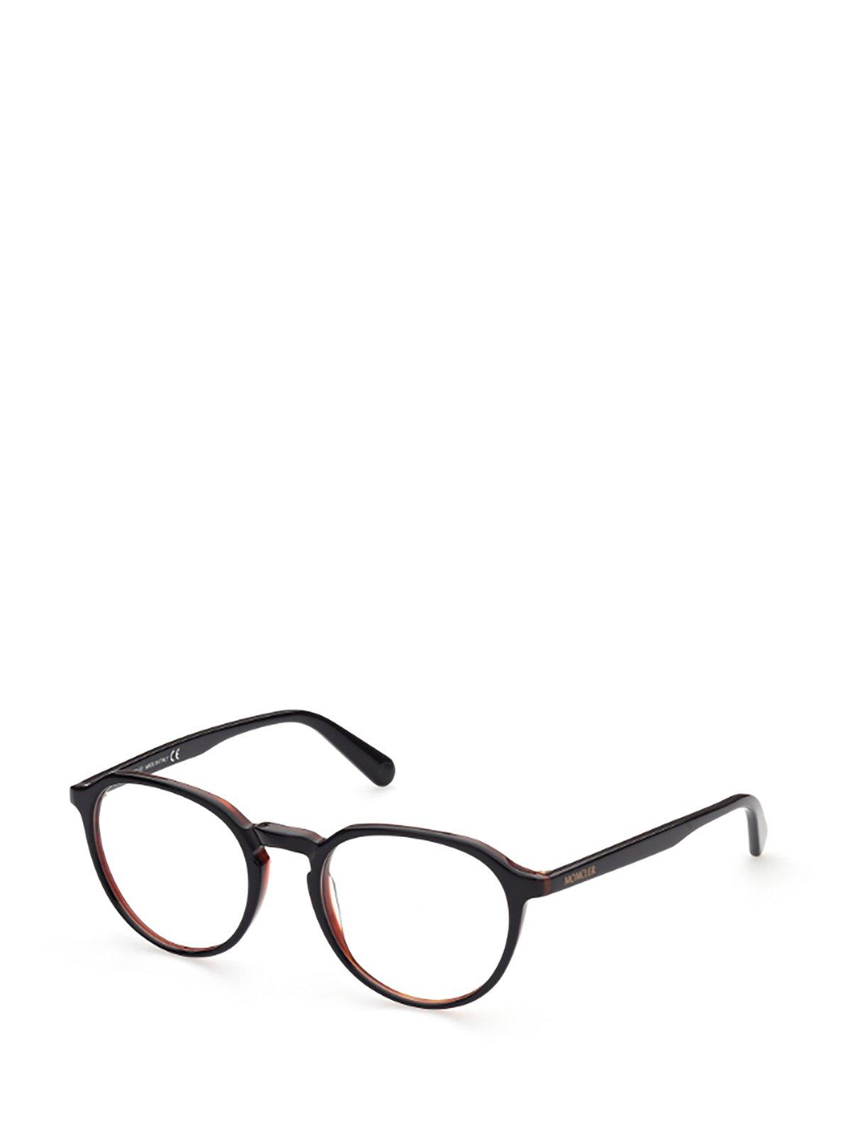 Shop Moncler Oval Frame Glasses In 005