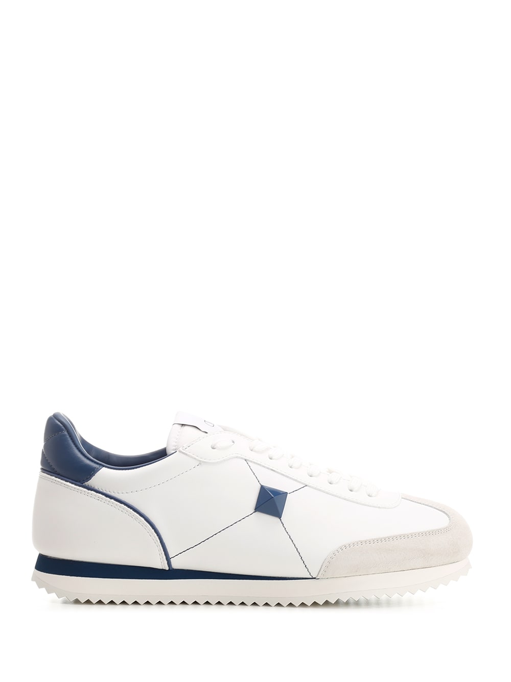 Shop Valentino Stud Sneakers In Leather And Nappa In Clear Blue