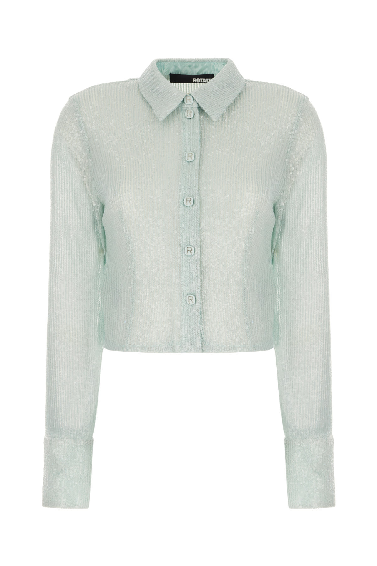 Mint Green Stretch Polyester Blouse