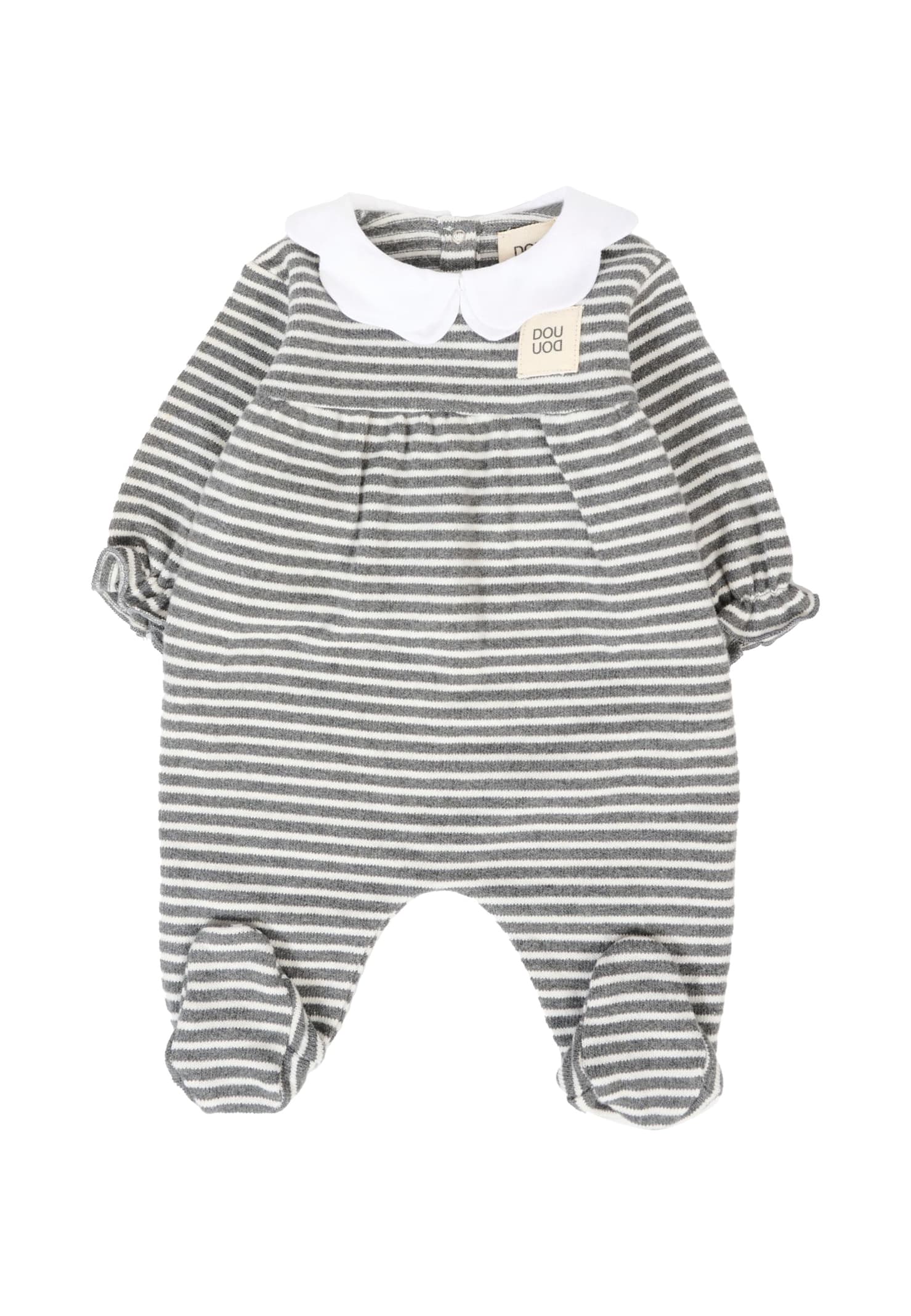 Douuod Grey Babygrow For Baby Girl With Patch In Gray