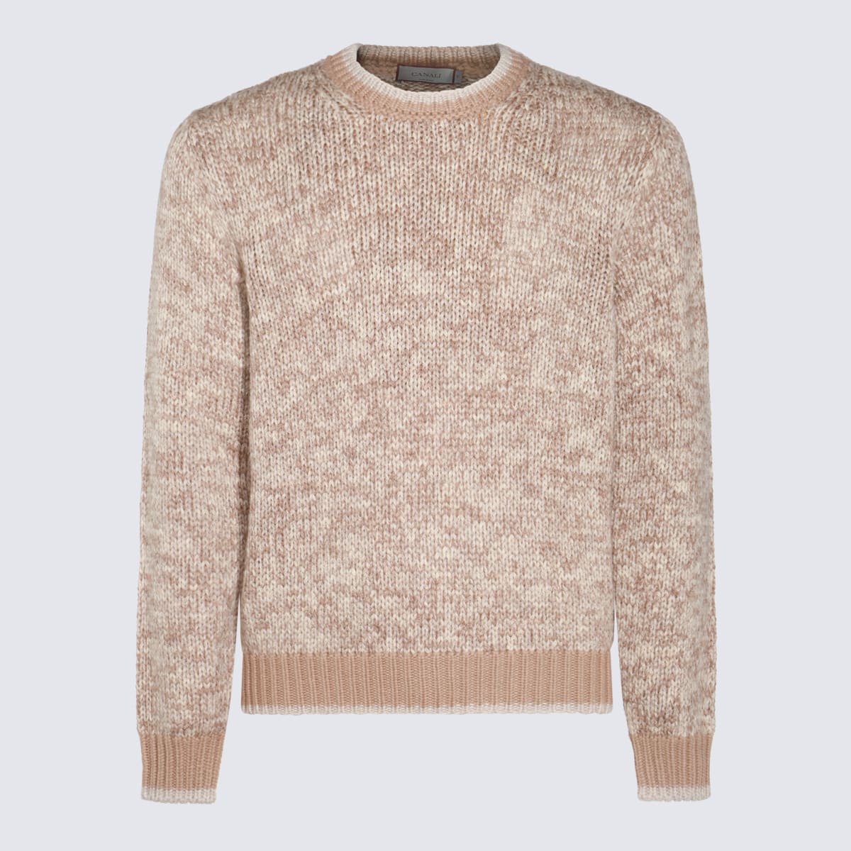 Shop Canali Beige Wool Knitwear