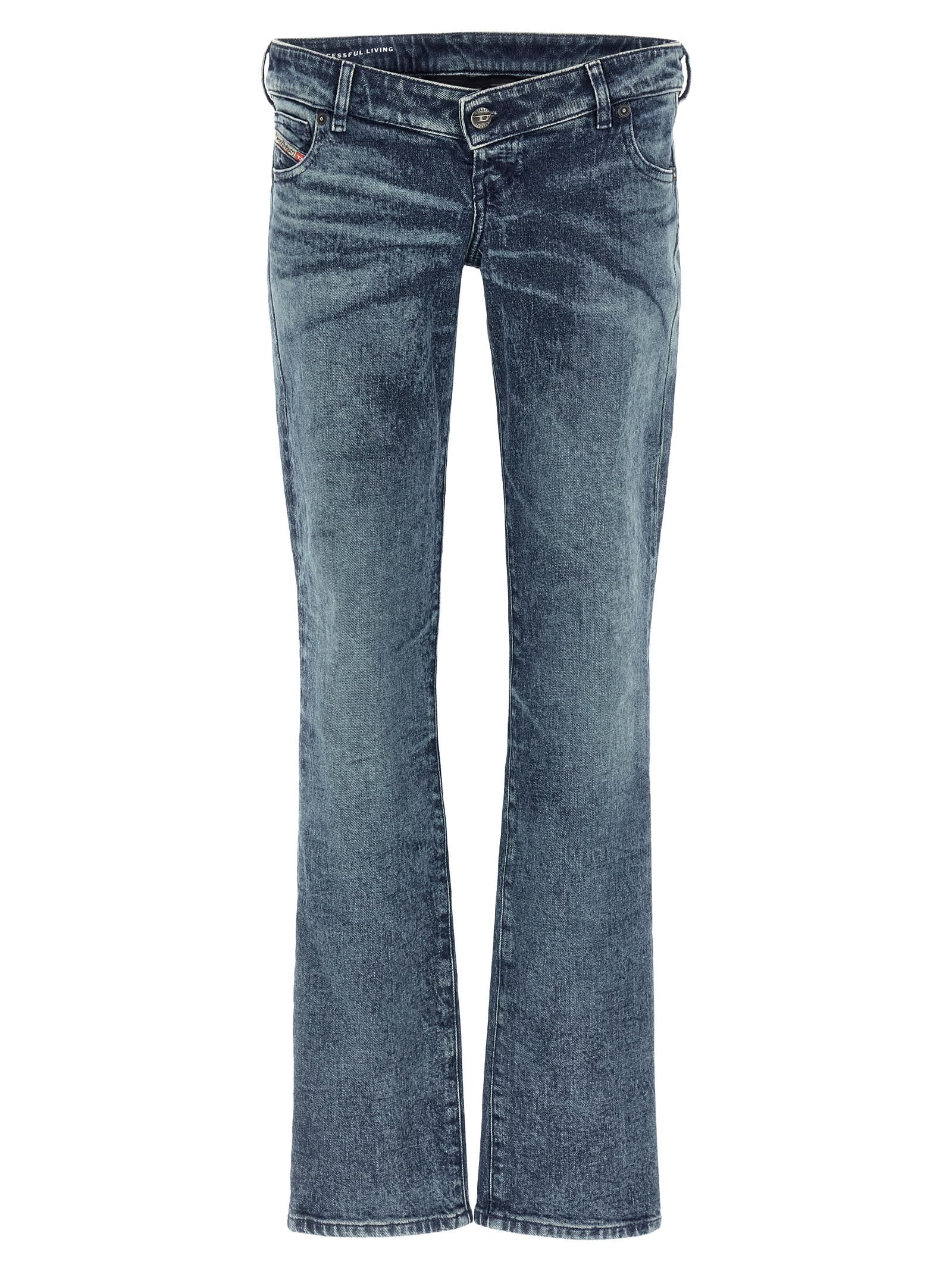 Diesel Waistband Jeans With Pockets And Loops In Blue