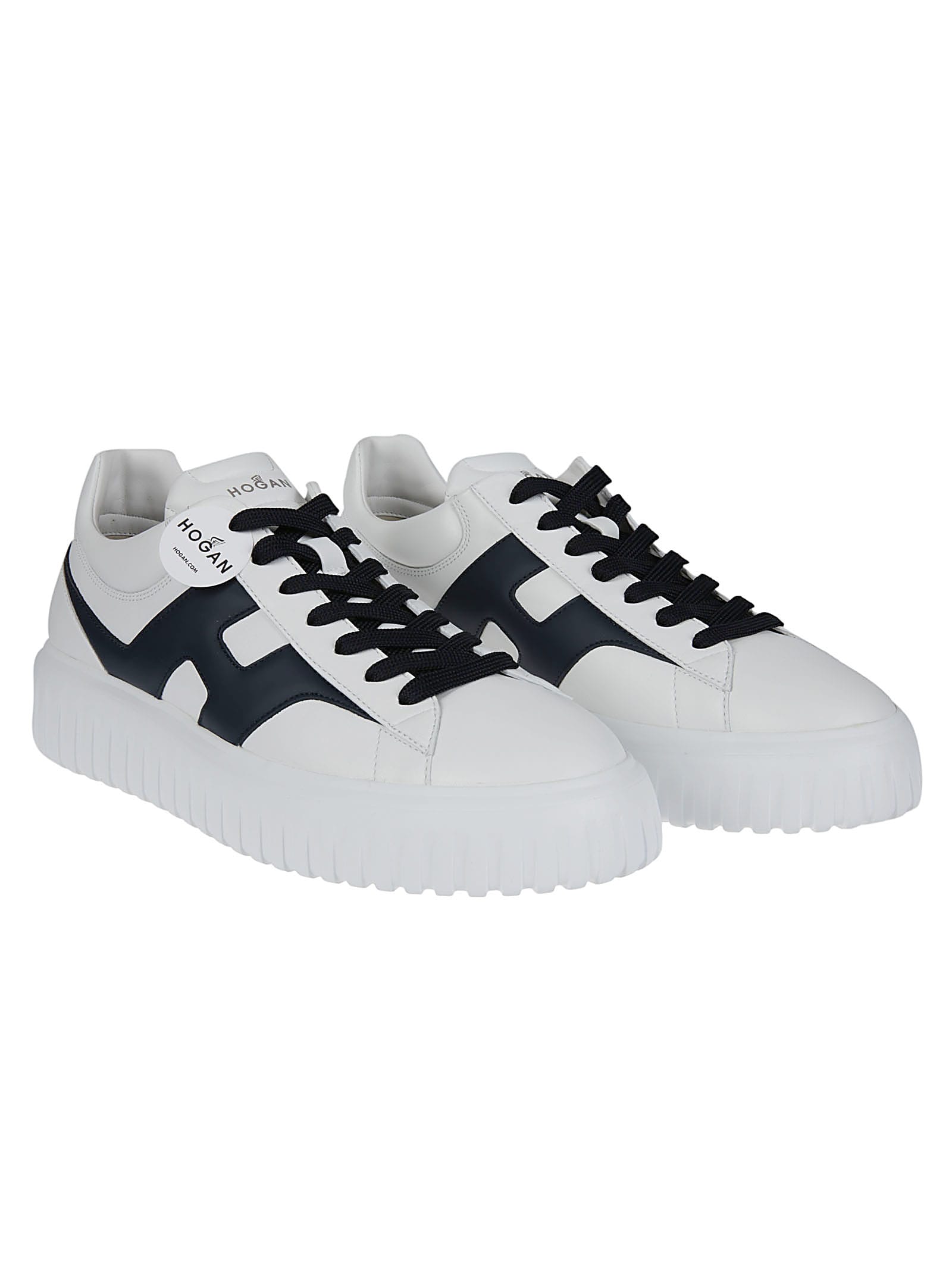 Shop Hogan H-stripes Sneakers In Bianco/blu