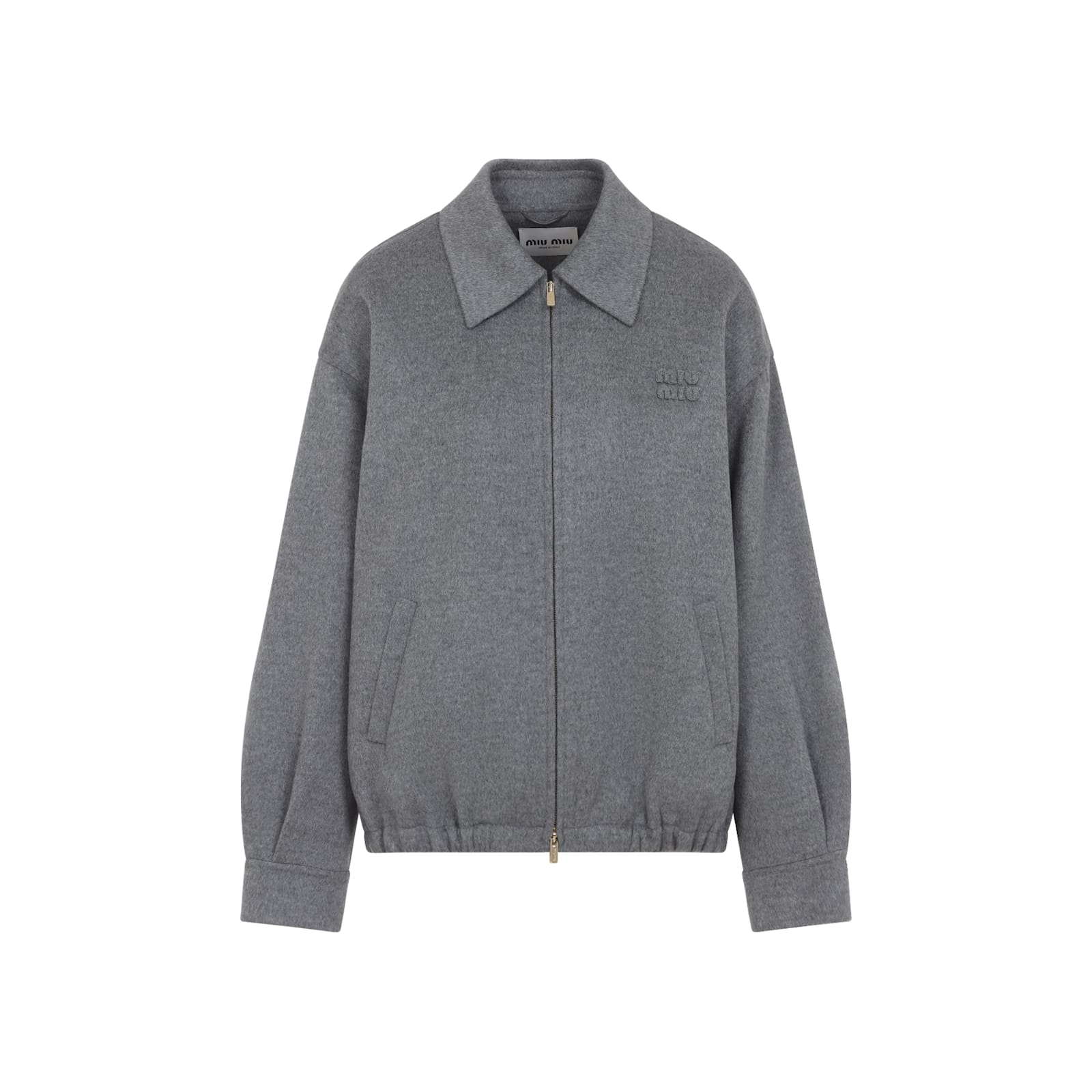 Miu Miu Wool And Cashmere Blend Jacket In Gray