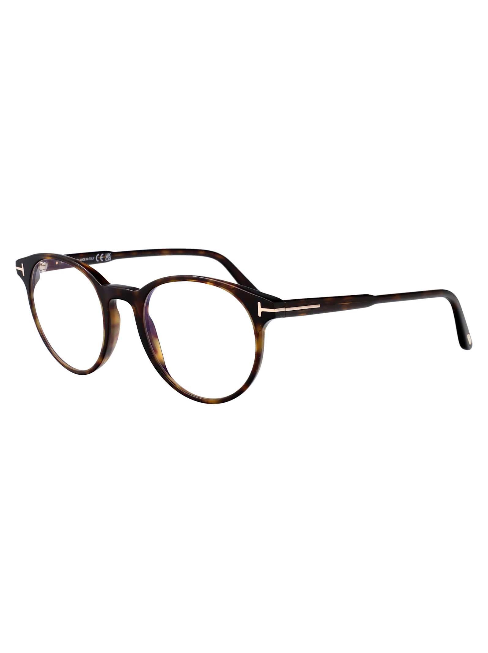 Tom Ford Womens Black Tr001853 Round-frame Acetate Optical Glasses In 052 Avana Scura