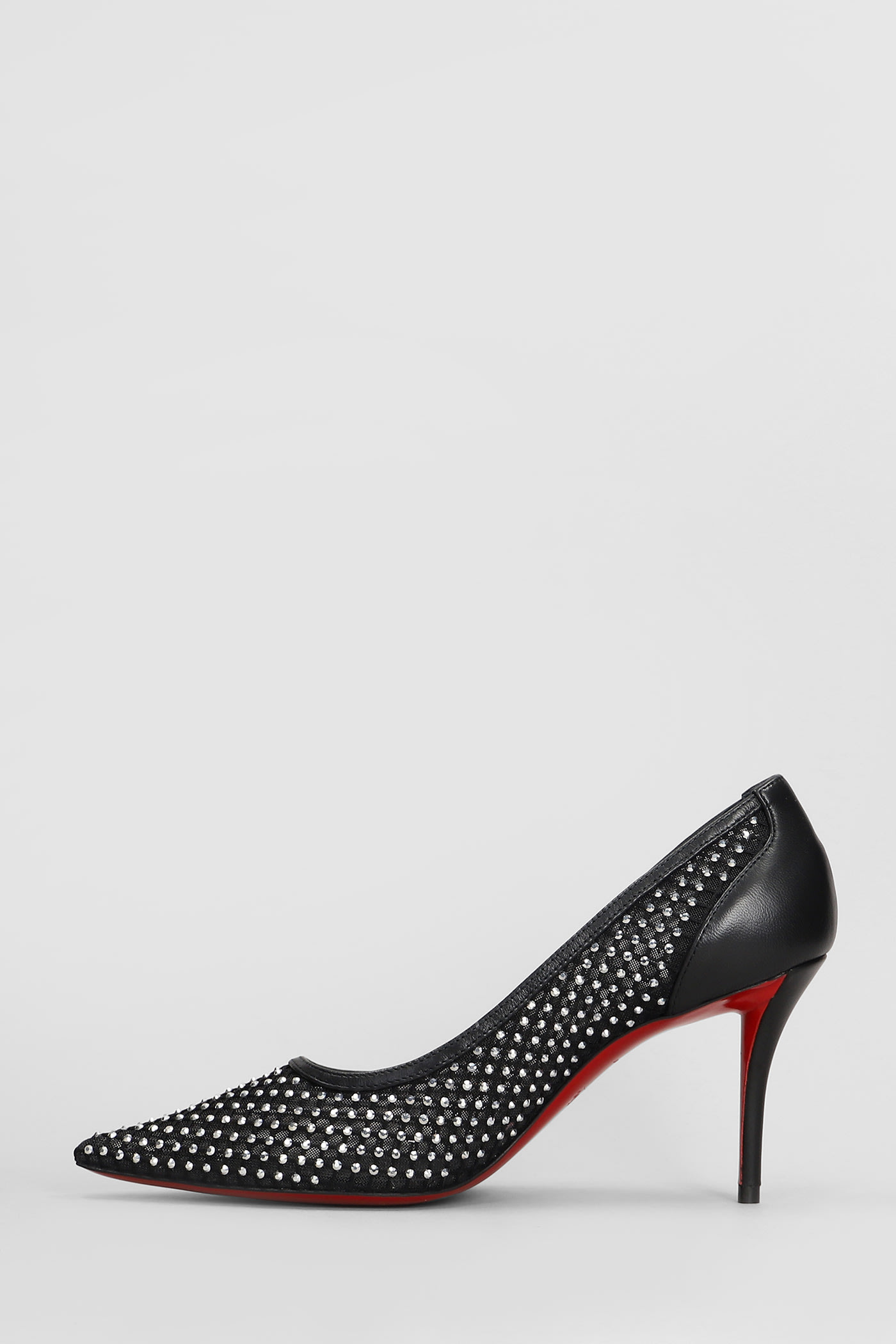 Christian Louboutin Apostropha 80 Crystal-embellished Mesh Pumps In Black