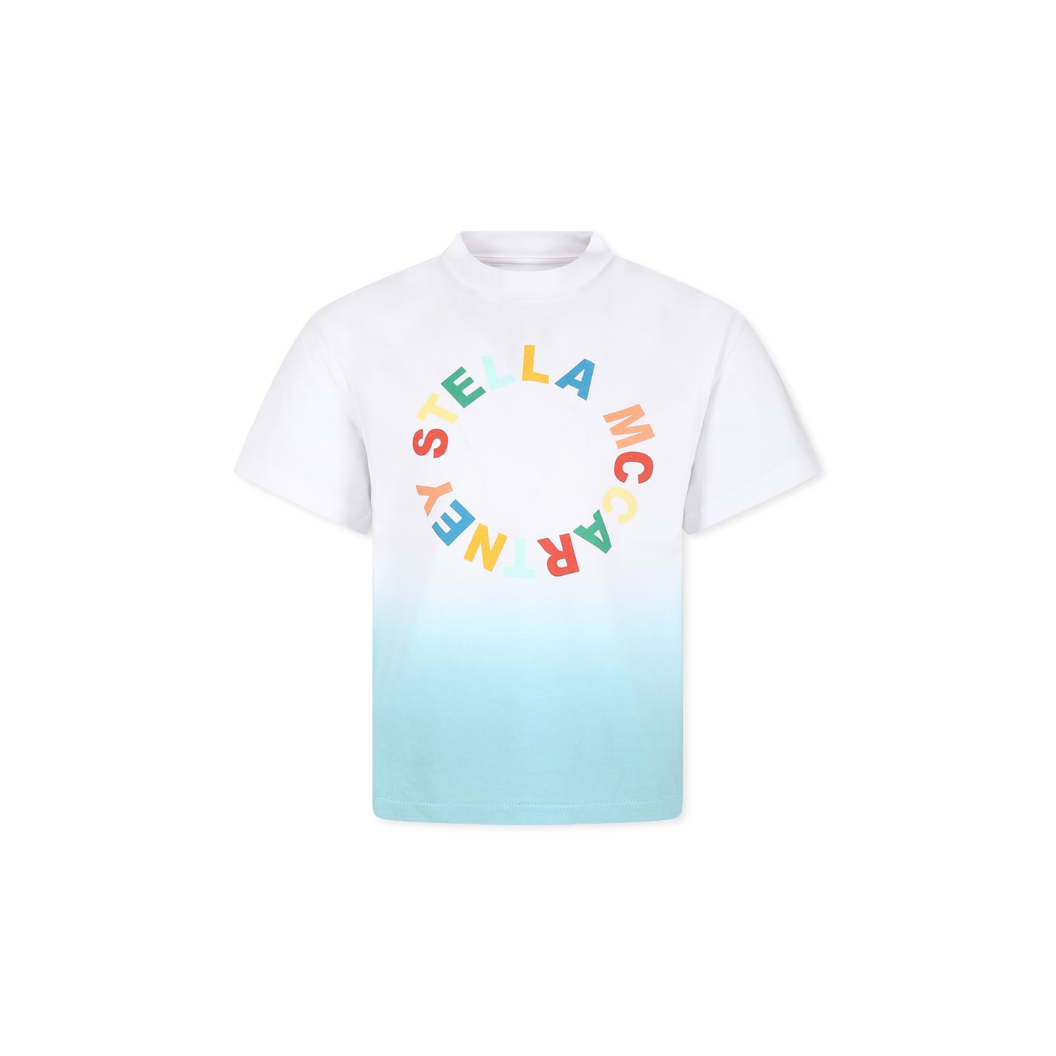Stella Mccartney White T-shirt For Girl With Logo In Multicolor