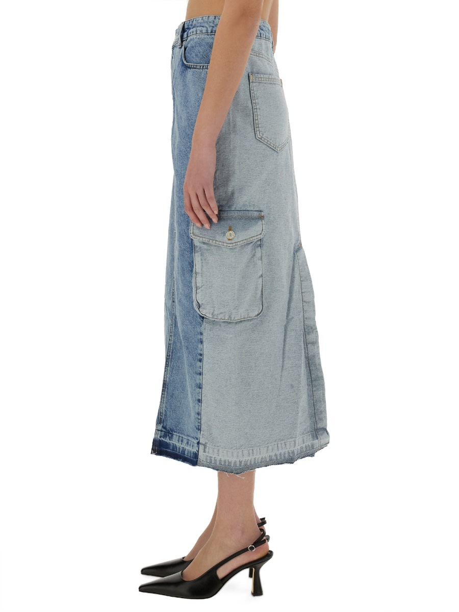 M05CH1N0 JEANS LONG DENIM SKIRT