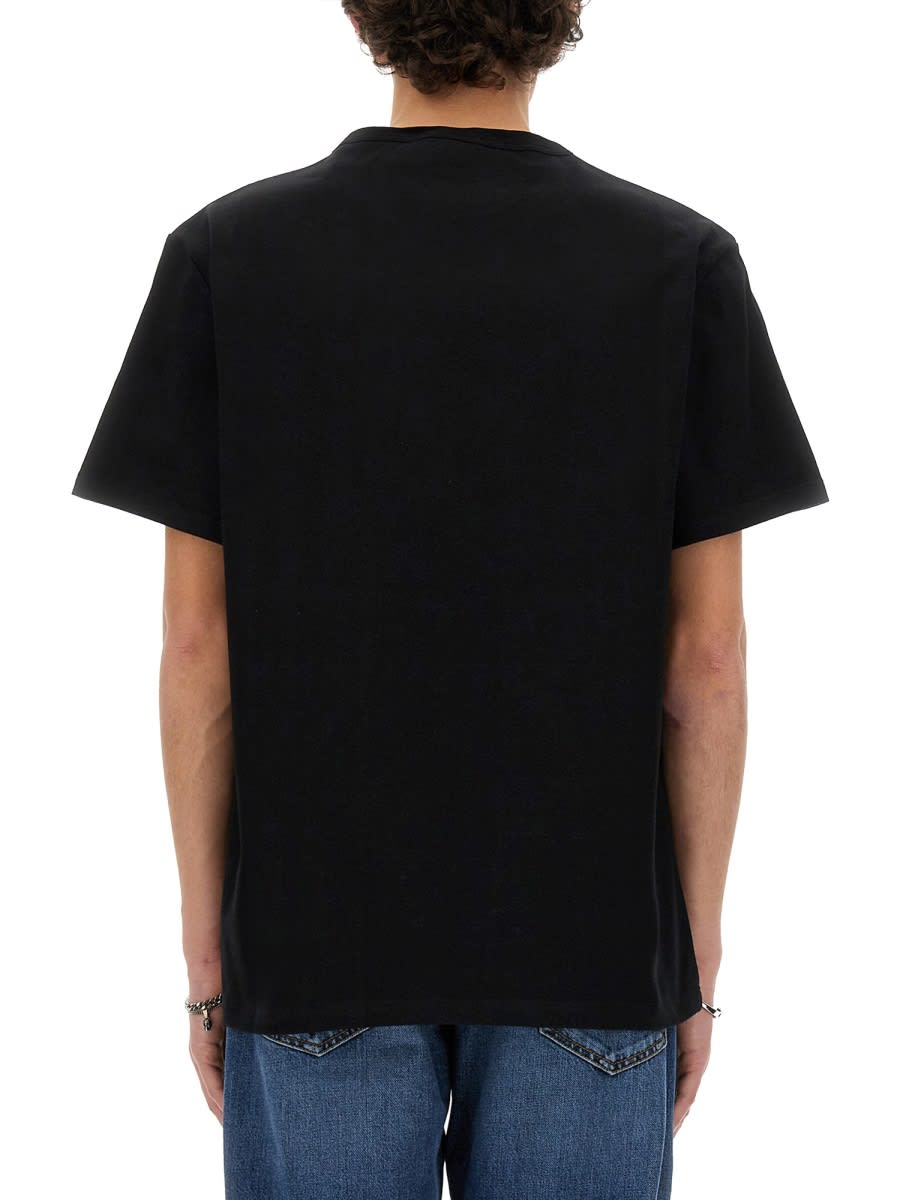 Shop Alexander Mcqueen T-shirt With Embroidered Logo In Black