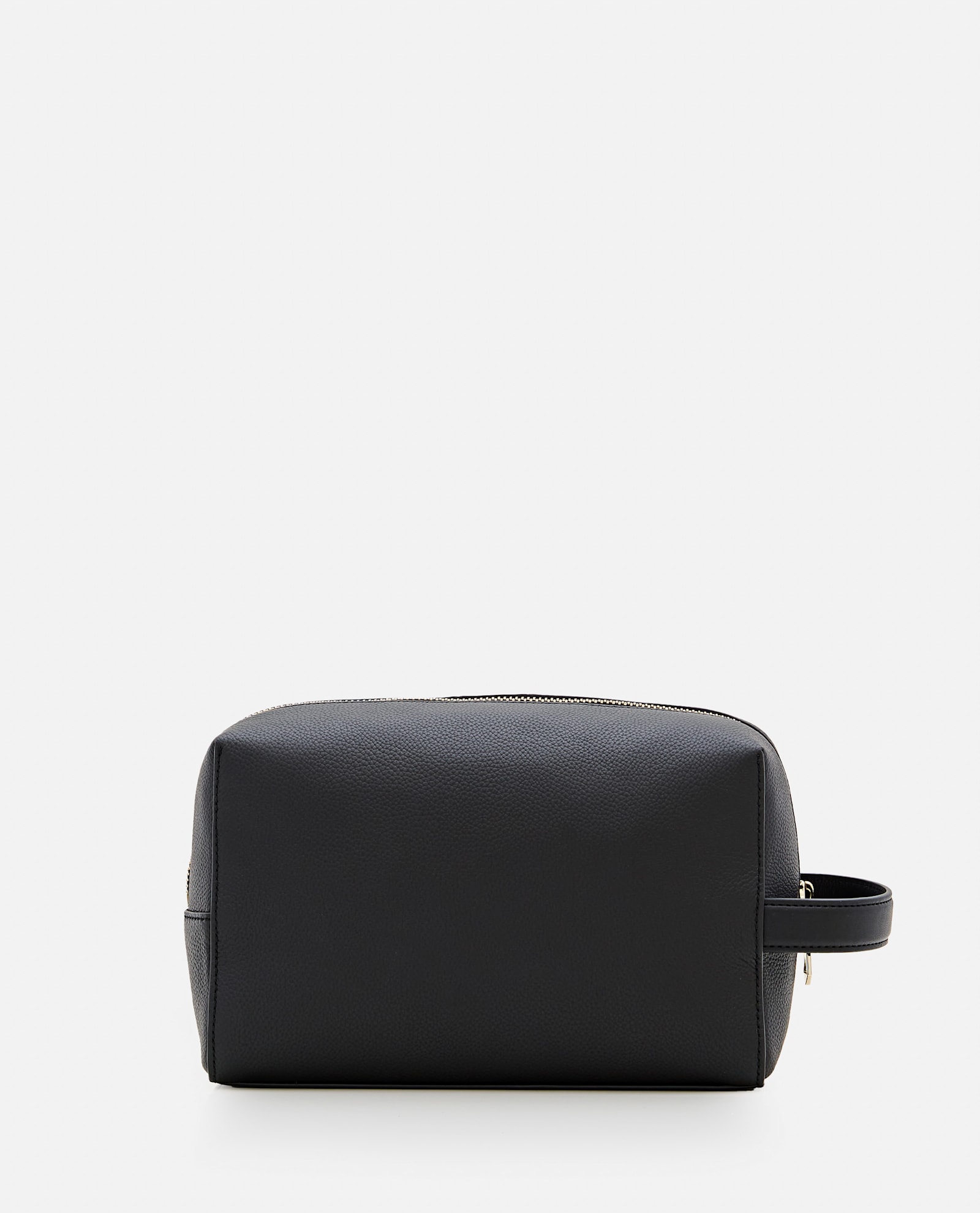 Paul Smith Striped Leather Wash Bag In Black