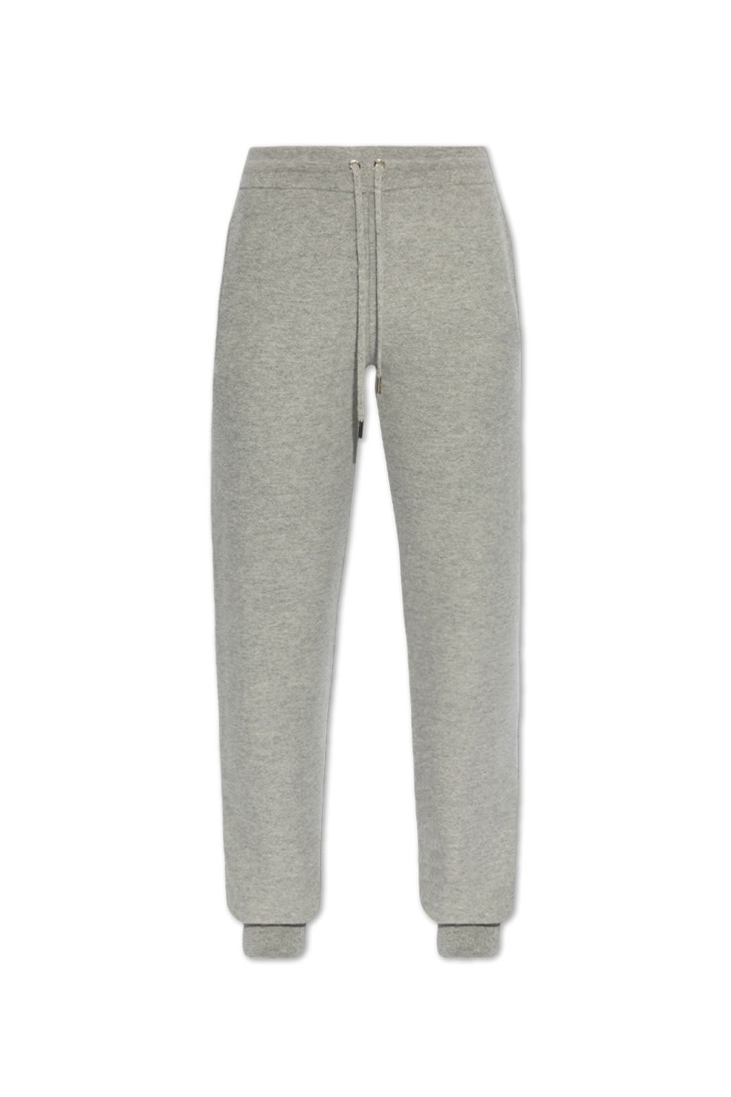 Shop Versace Elasticated Drawstring Waistband Knitted Track Pants In Grigio