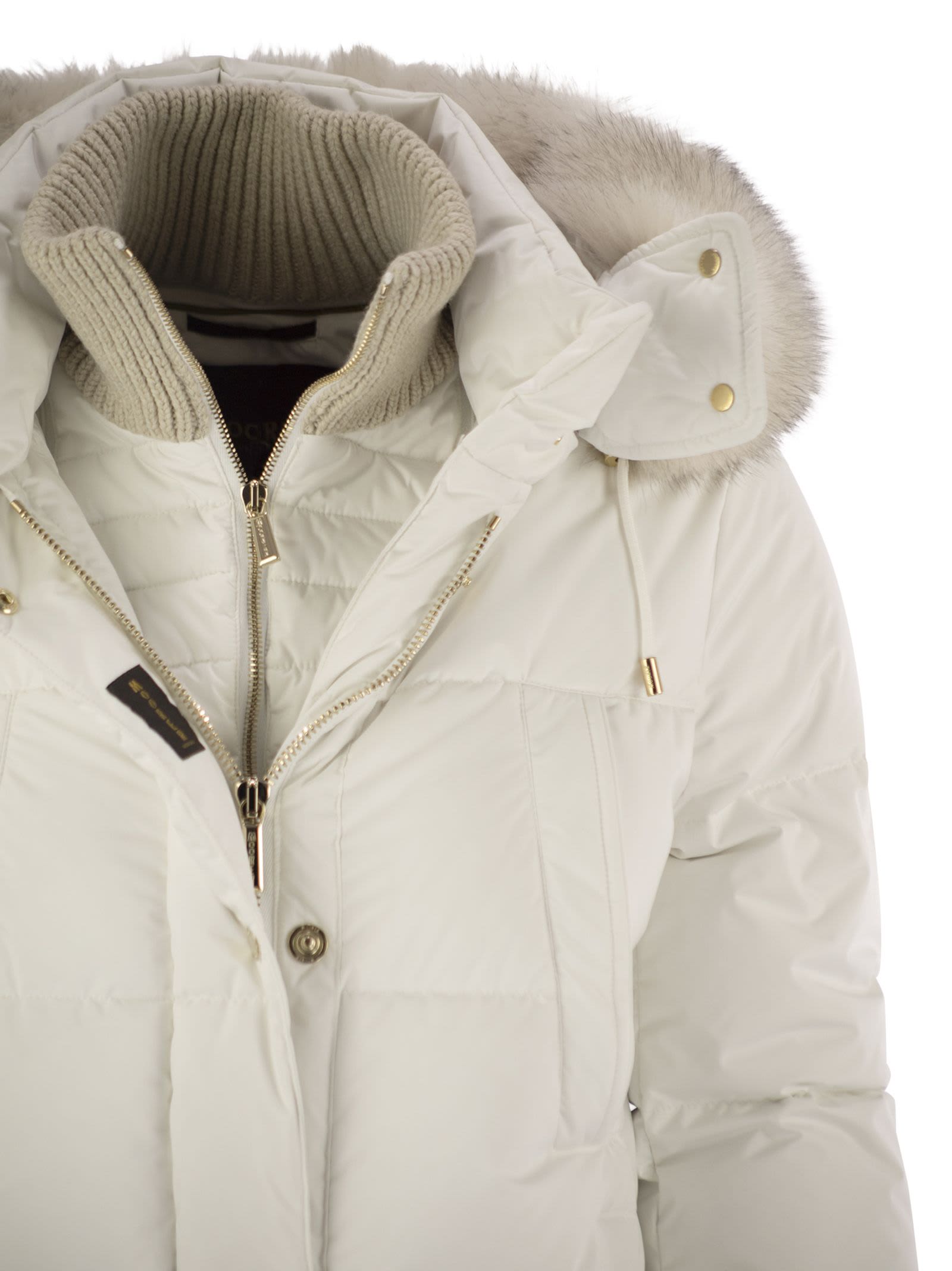 Moorer Talassa-stp - Long Down Jacket With Hood In White