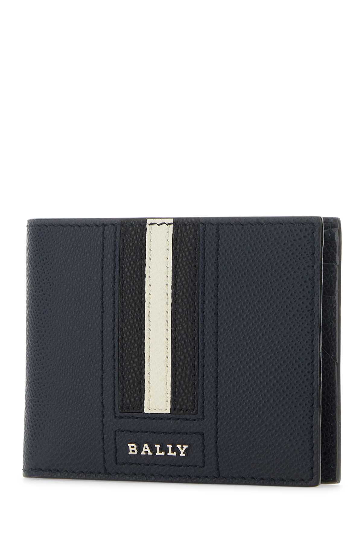 Shop Bally Navy Blue Leather Wallet In Newblue