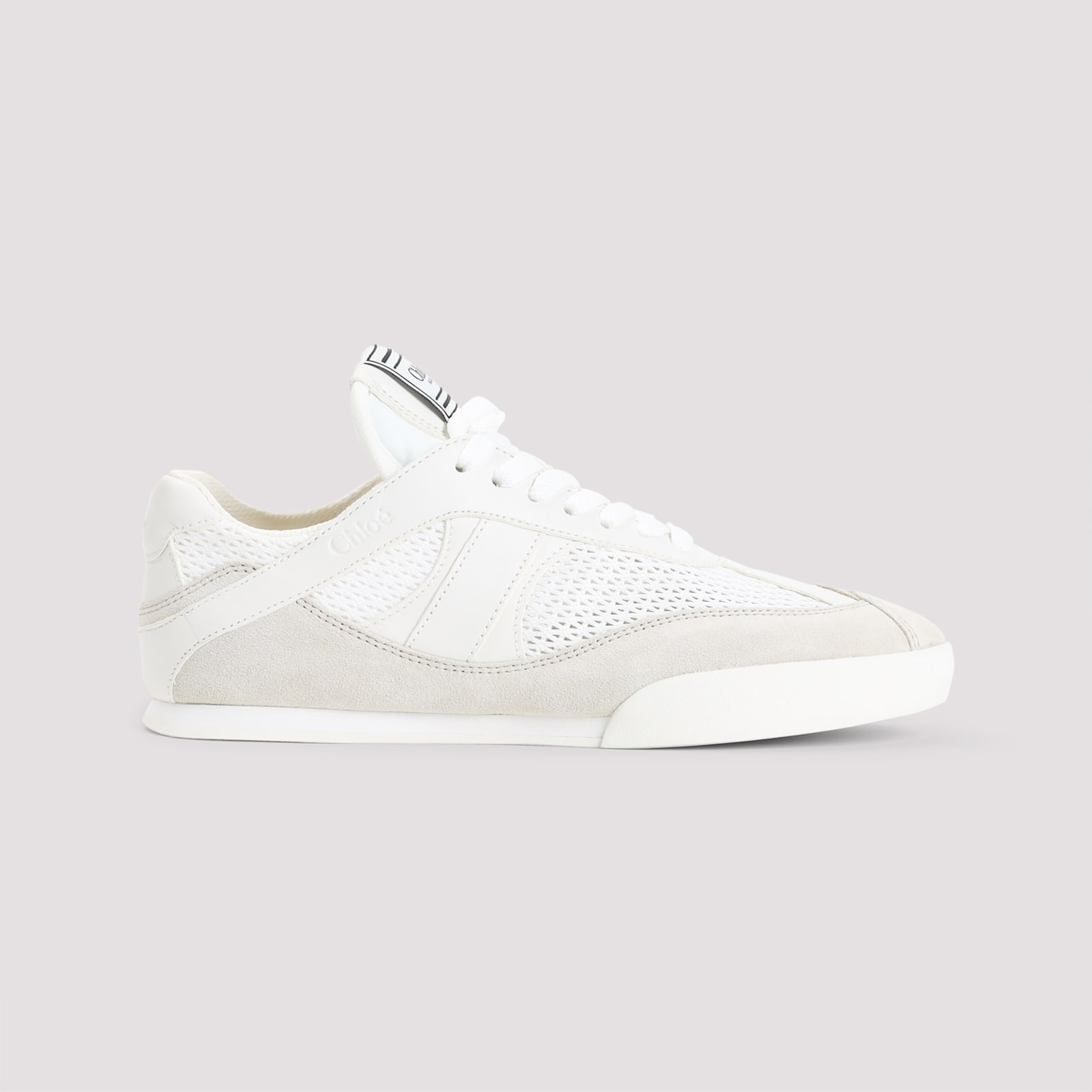 Chloé Kick Suede And Recycled Tissue Sneakers In White