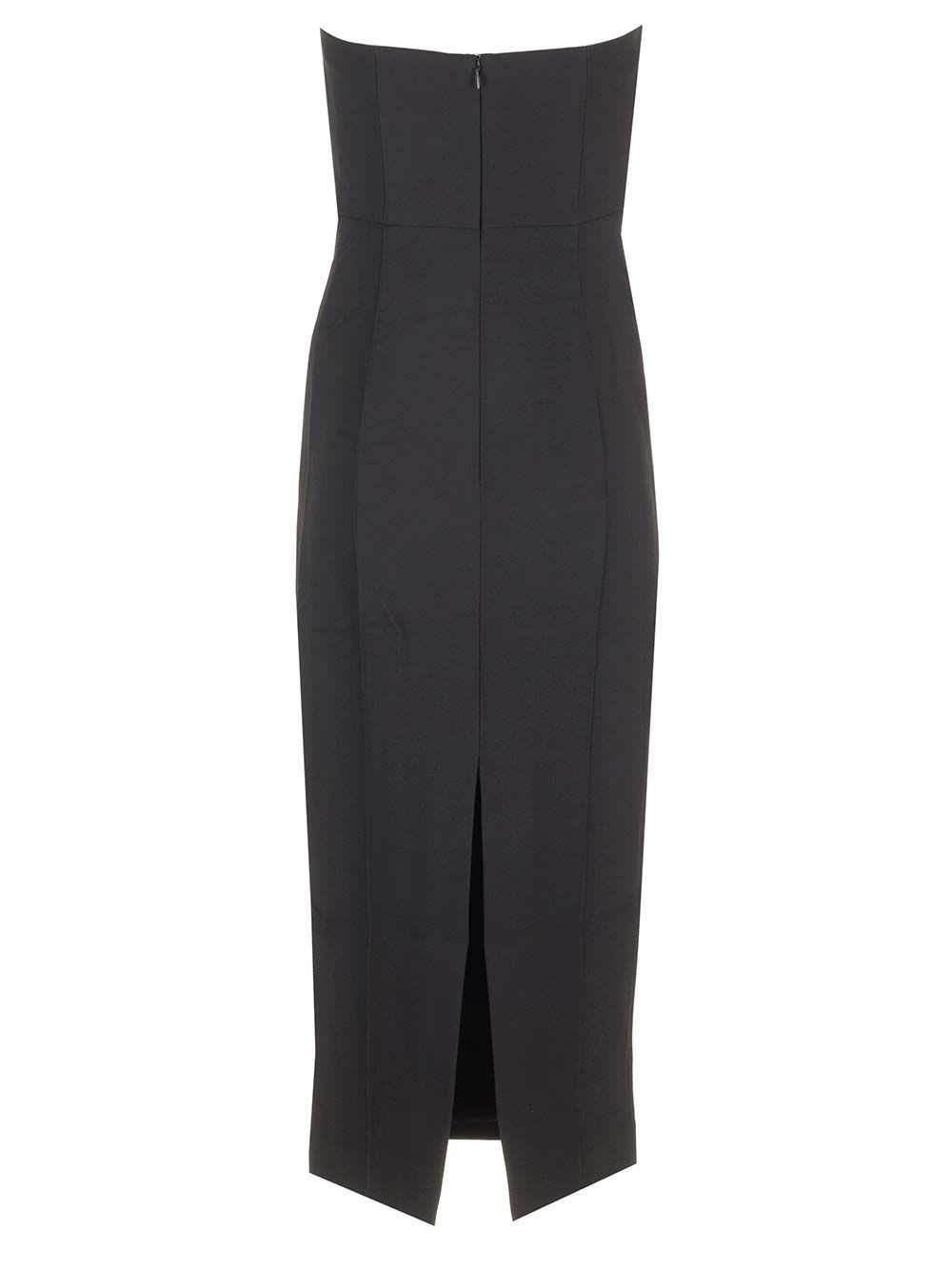 Shop Roland Mouret Stretch Midi Dress In Black