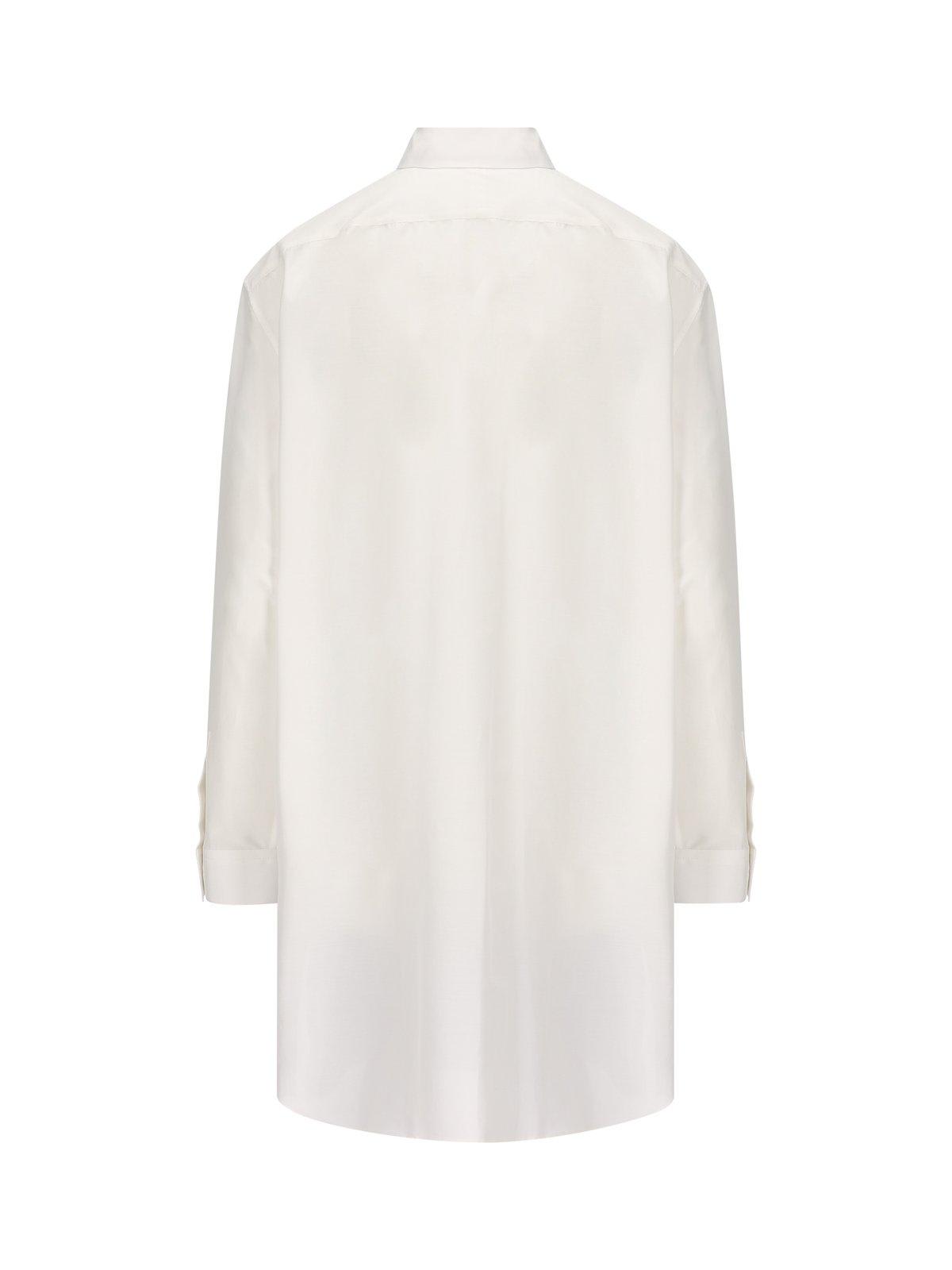Shop Loewe Double Layered Shirt Dress In White