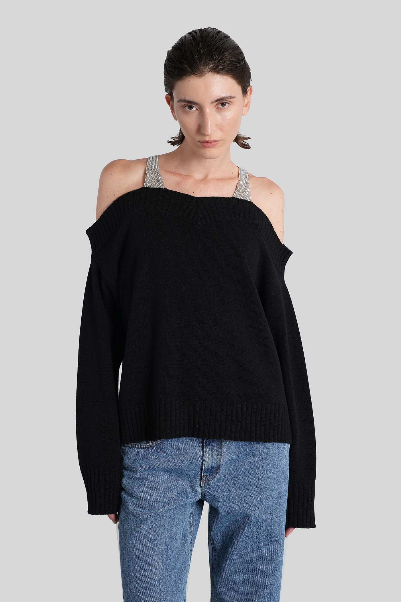 Giuseppe Di Morabito Black Wool Oversize Sweater In Black