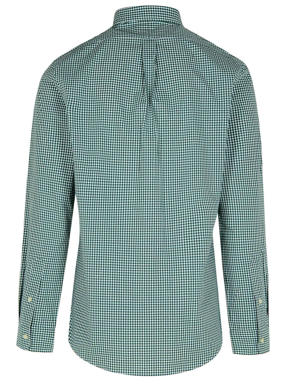 Polo Ralph Lauren Stretch-cotton Poplin Gingham Shirt In Pine White