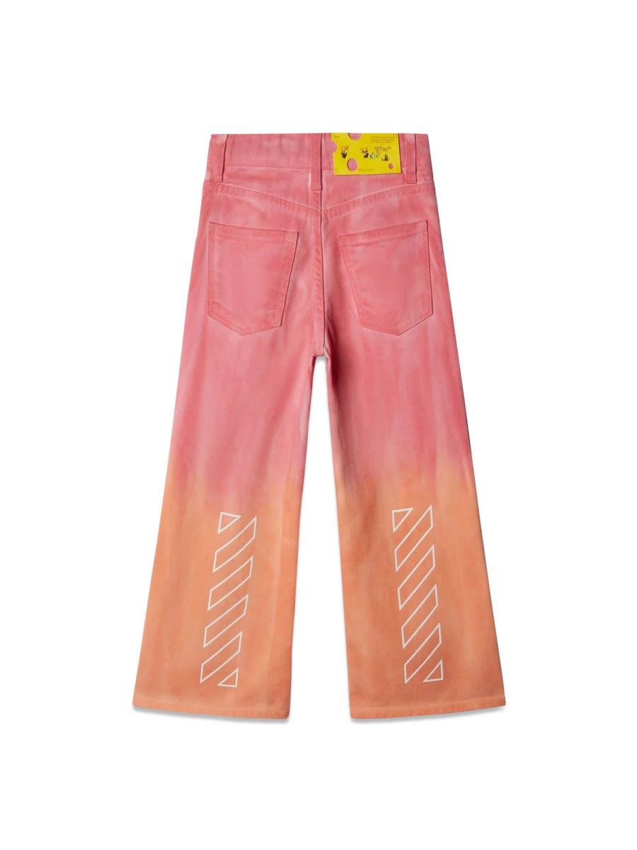 Off-white Helvetica Faded Wide Leg Trousers In Multicolour