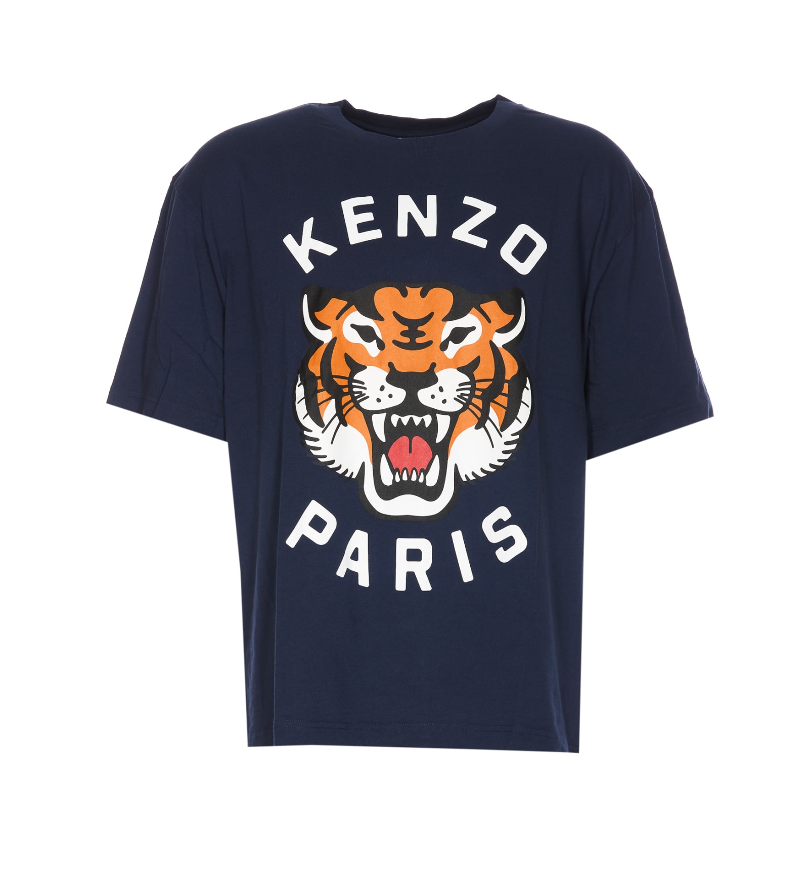 Shop Kenzo Lucky Tiger T-shirt In Bleu Nuit