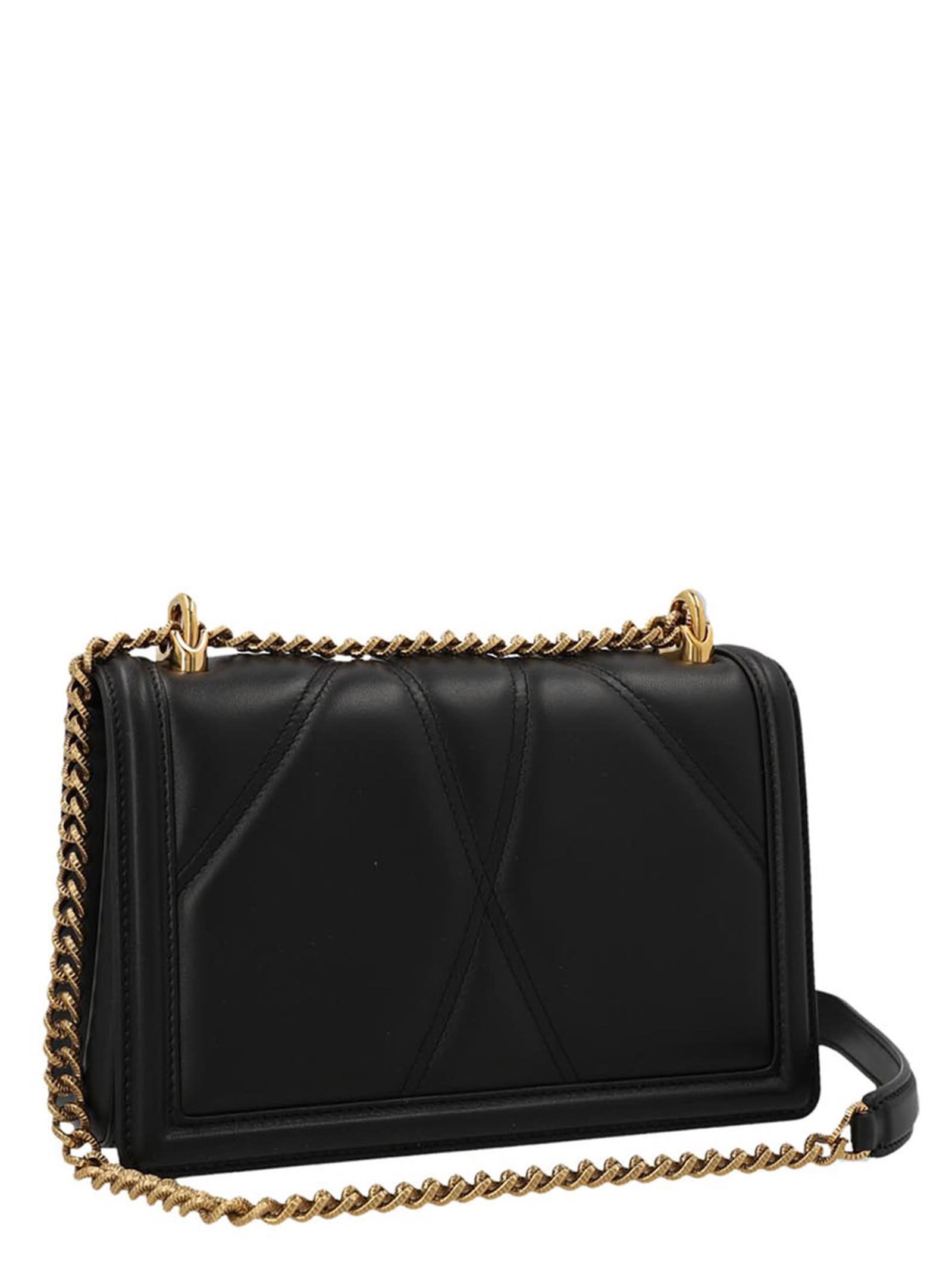 Shop Dolce & Gabbana Devotion Midi Crossbody Bag In Black