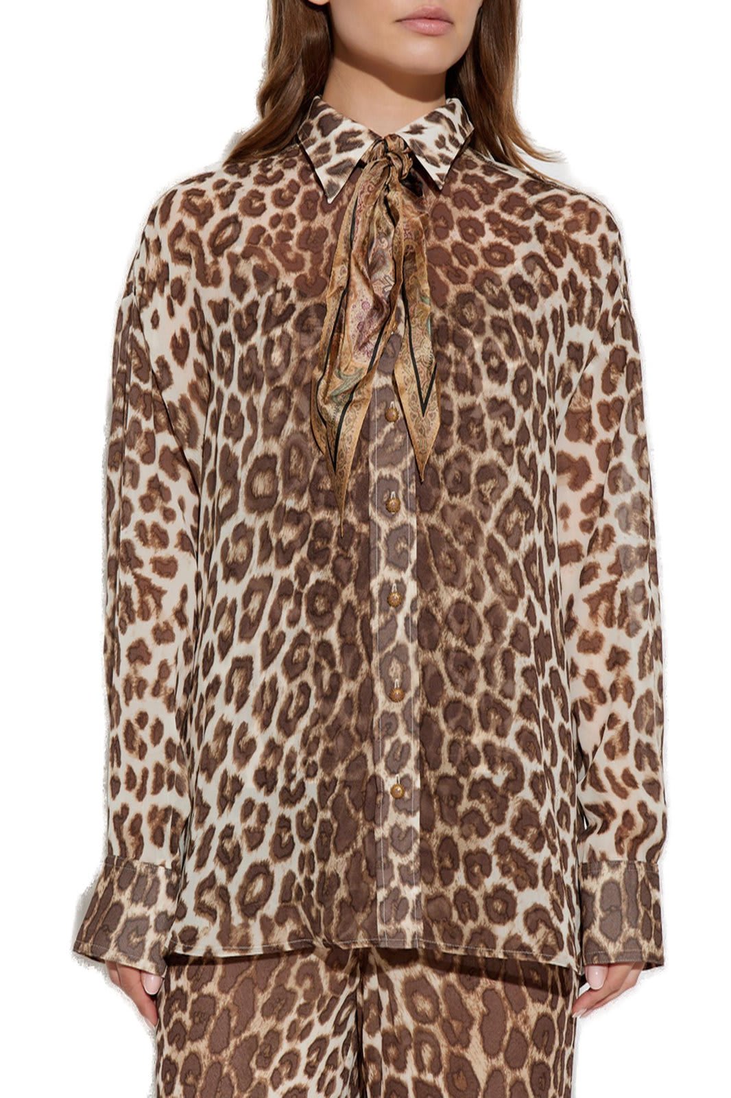 Shop Zimmermann Illustration Leopard Printed Shirt In Brown