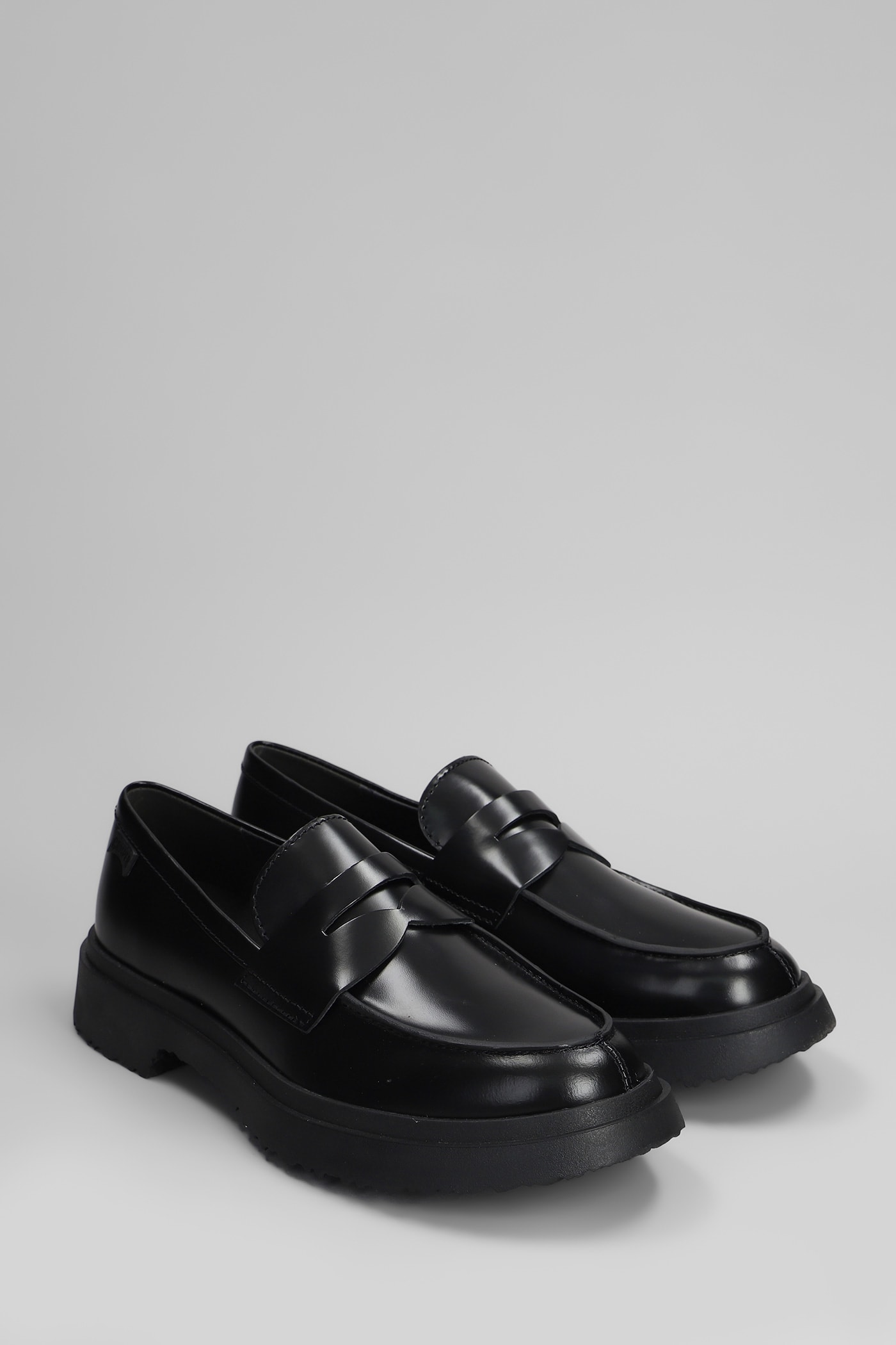 Camper Walden Loafers In Black Leather In Black