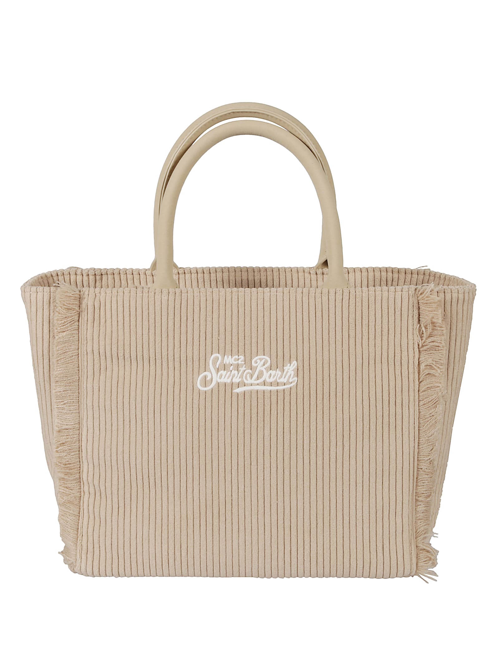 Mc2 Saint Barth Colette Fringed Tote Bag In Sand