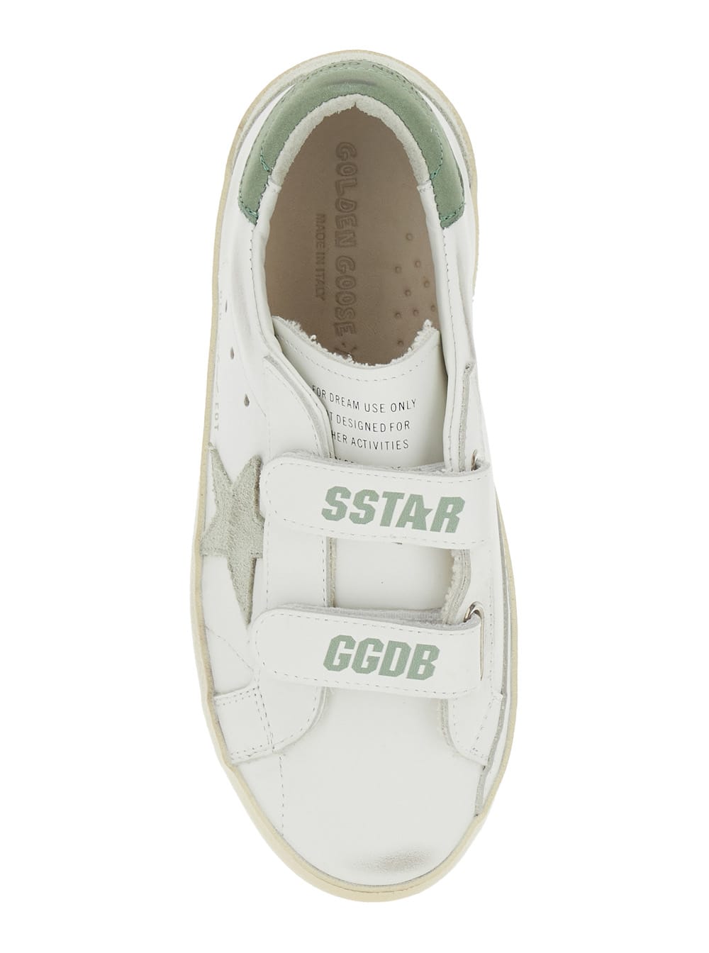 Golden Goose Old School Leather Upper Suede Star Nabuk Heel In White