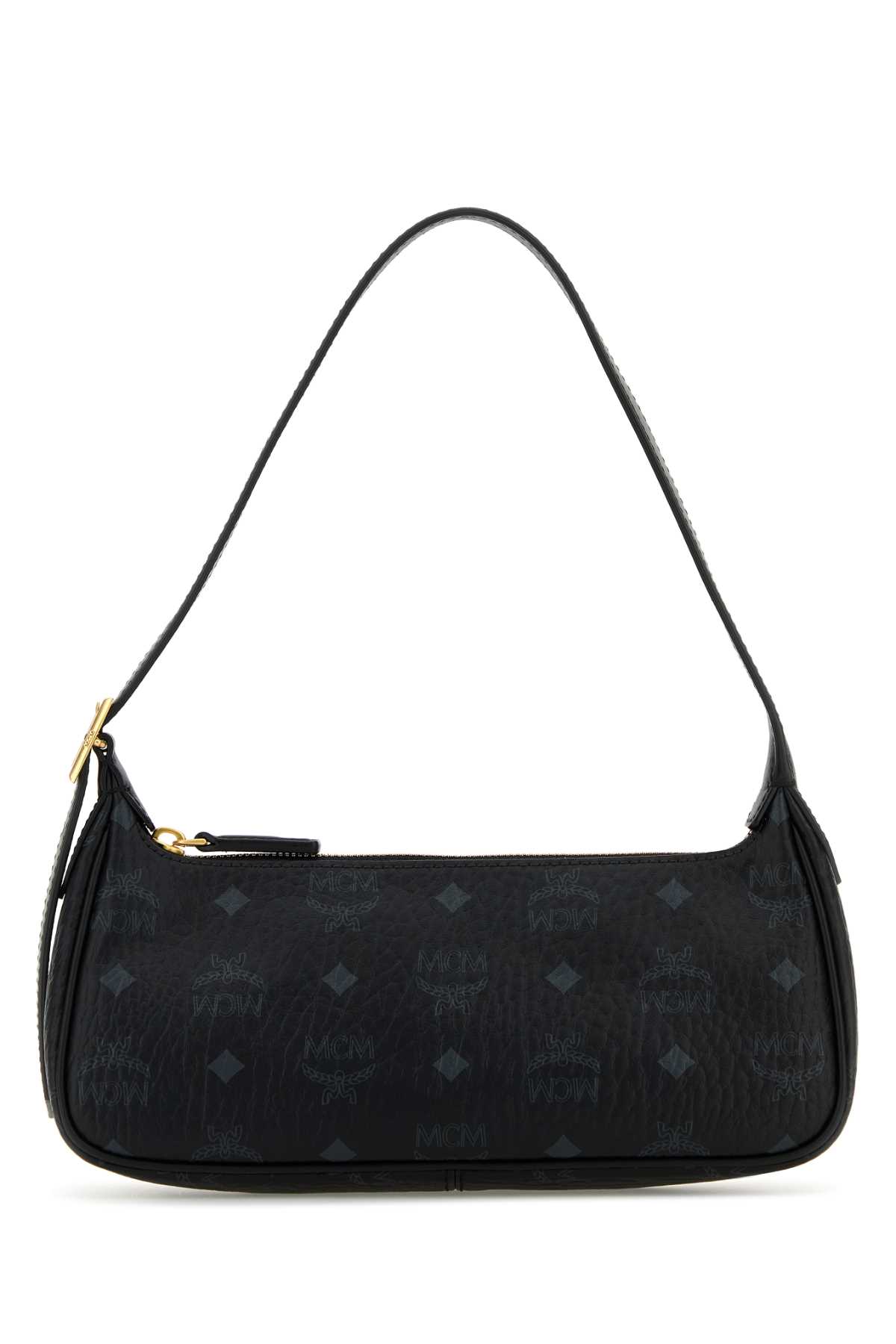 Shop Mcm Printed Canvas Aren Shoulder Bag In Black