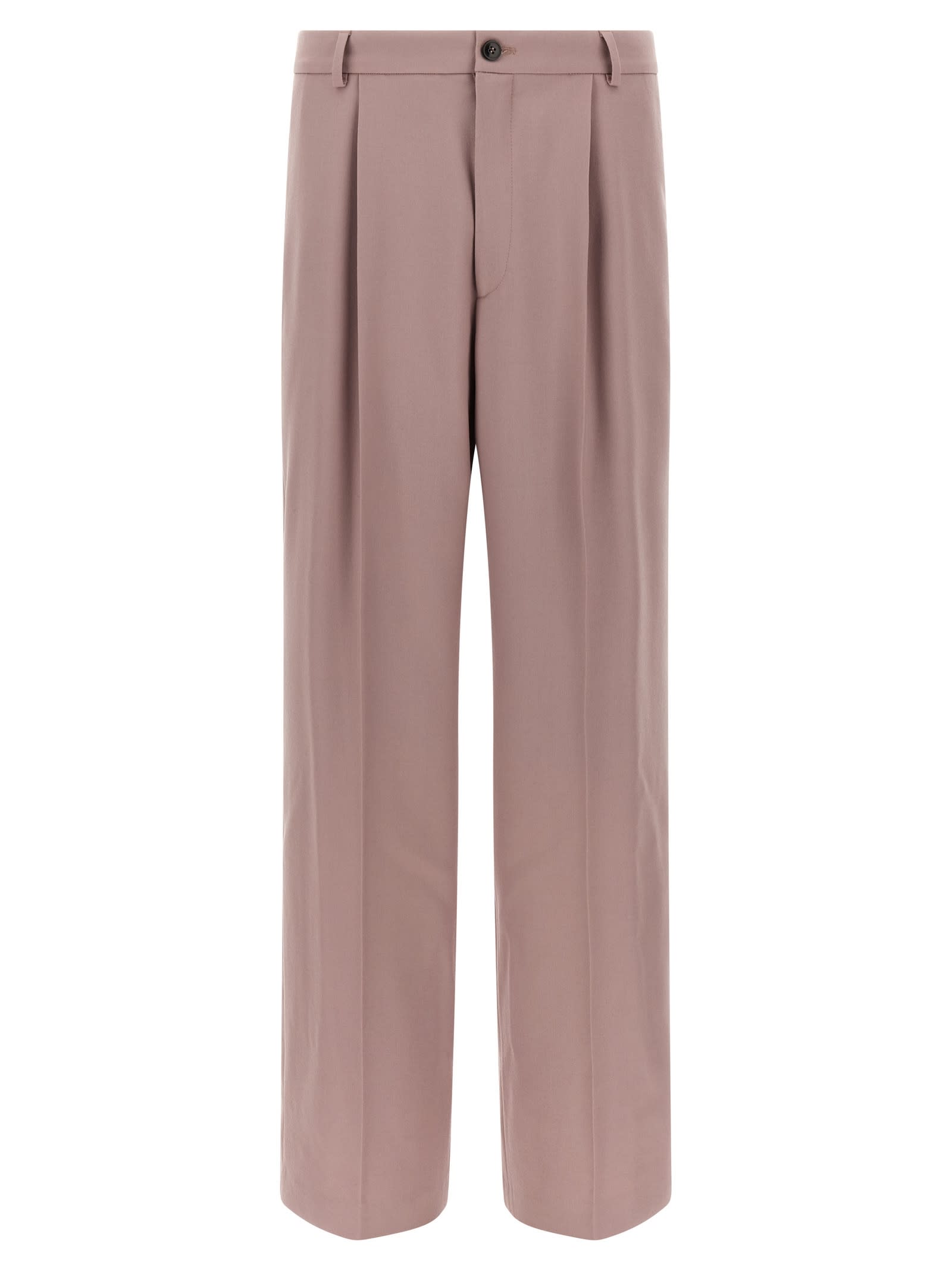 Dries Van Noten Straight-leg Trousers With Clean Front Pleat In Pink