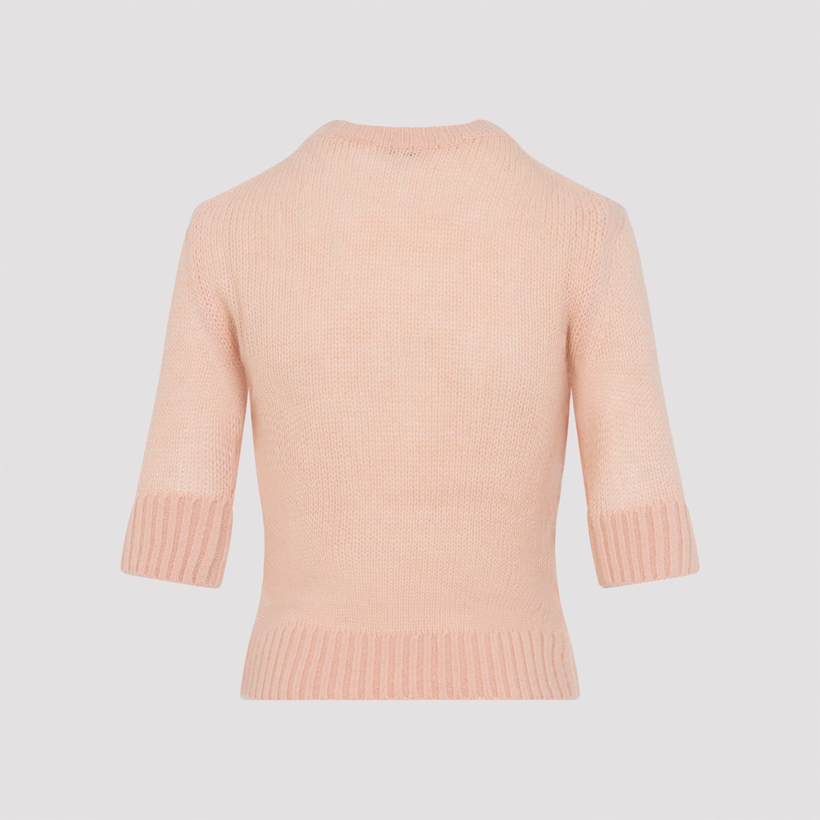 Chloé Wool And Silk Logo-applique Top In Pink