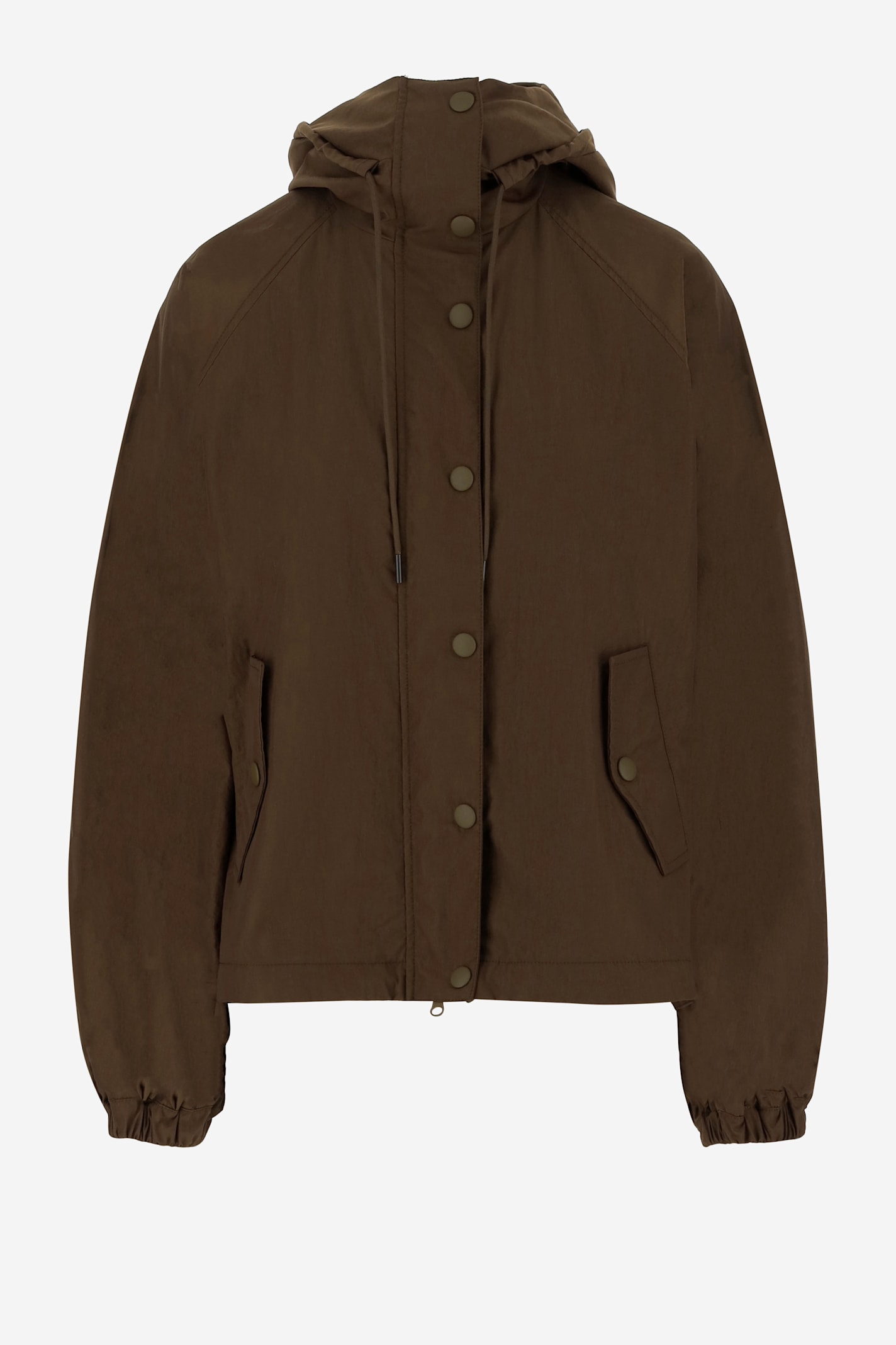 Aspesi Brown Nylon Jacket With Adjustable Hood In Brown