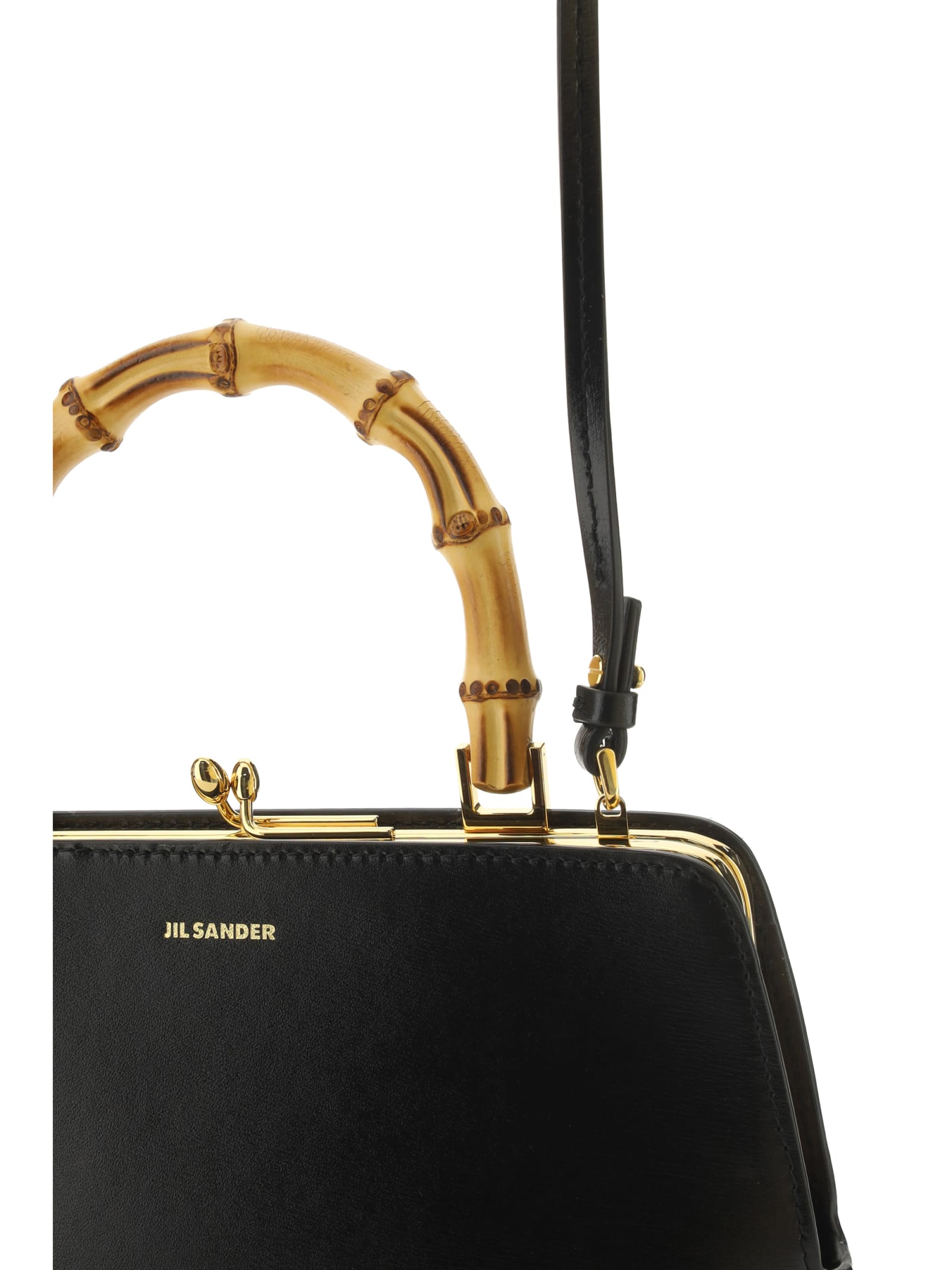 Shop Jil Sander Bamboo Handbag In Black