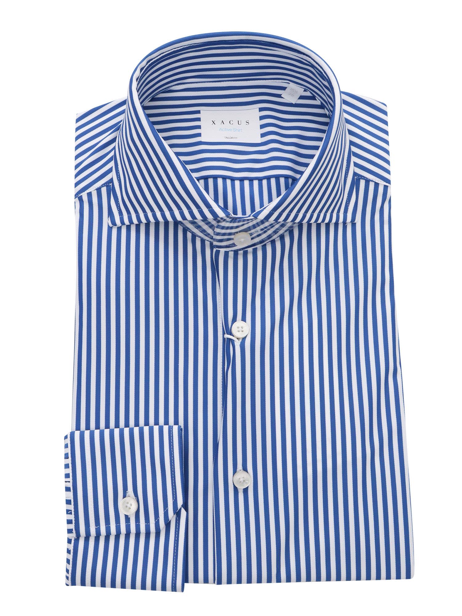 Shop Xacus Blue Striped Shirt In Multicolor