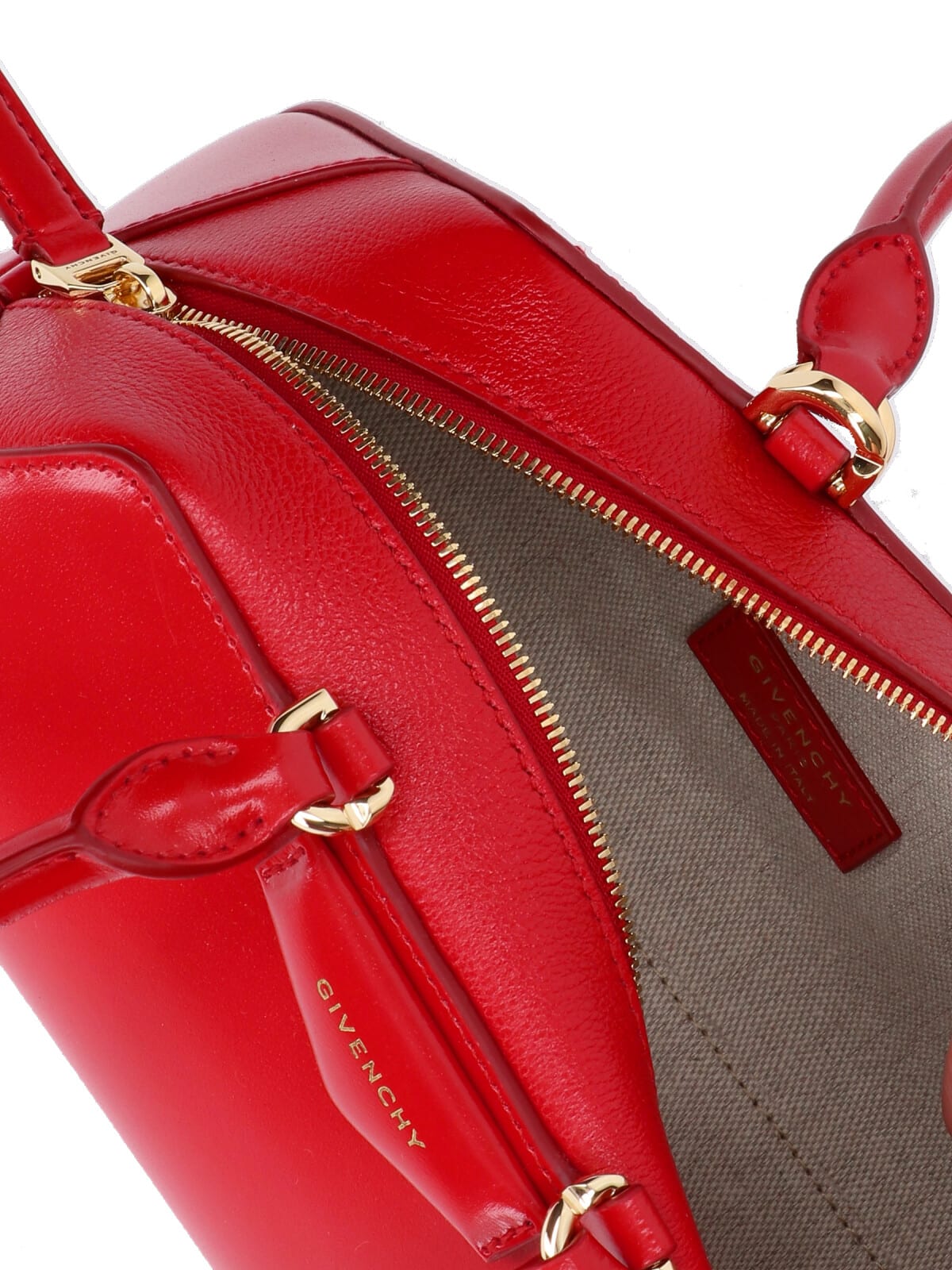 Givenchy Small Leather Shoulder Bag With Structured Shape In Red