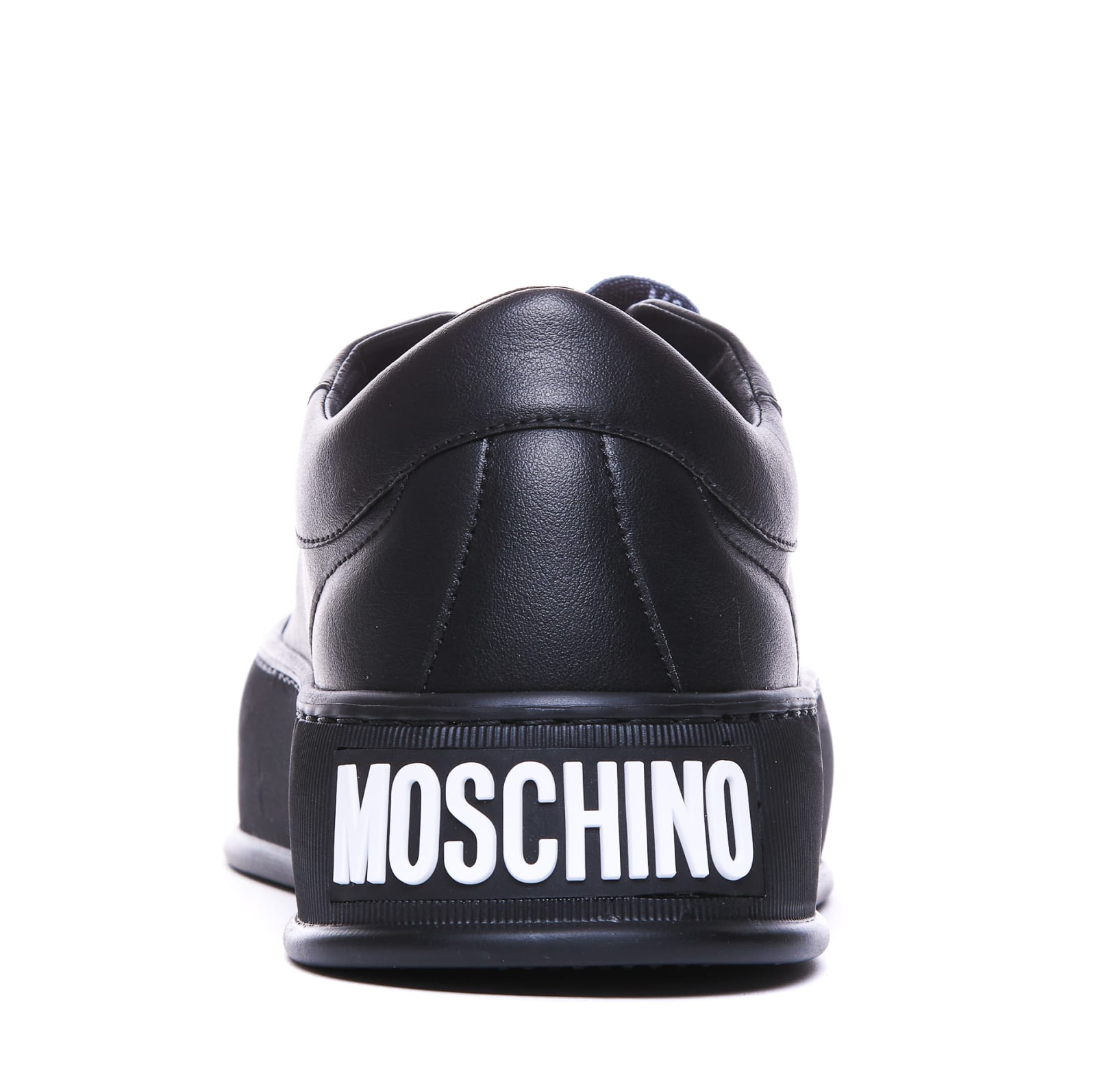 Shop Moschino Logo Sneakers In Black